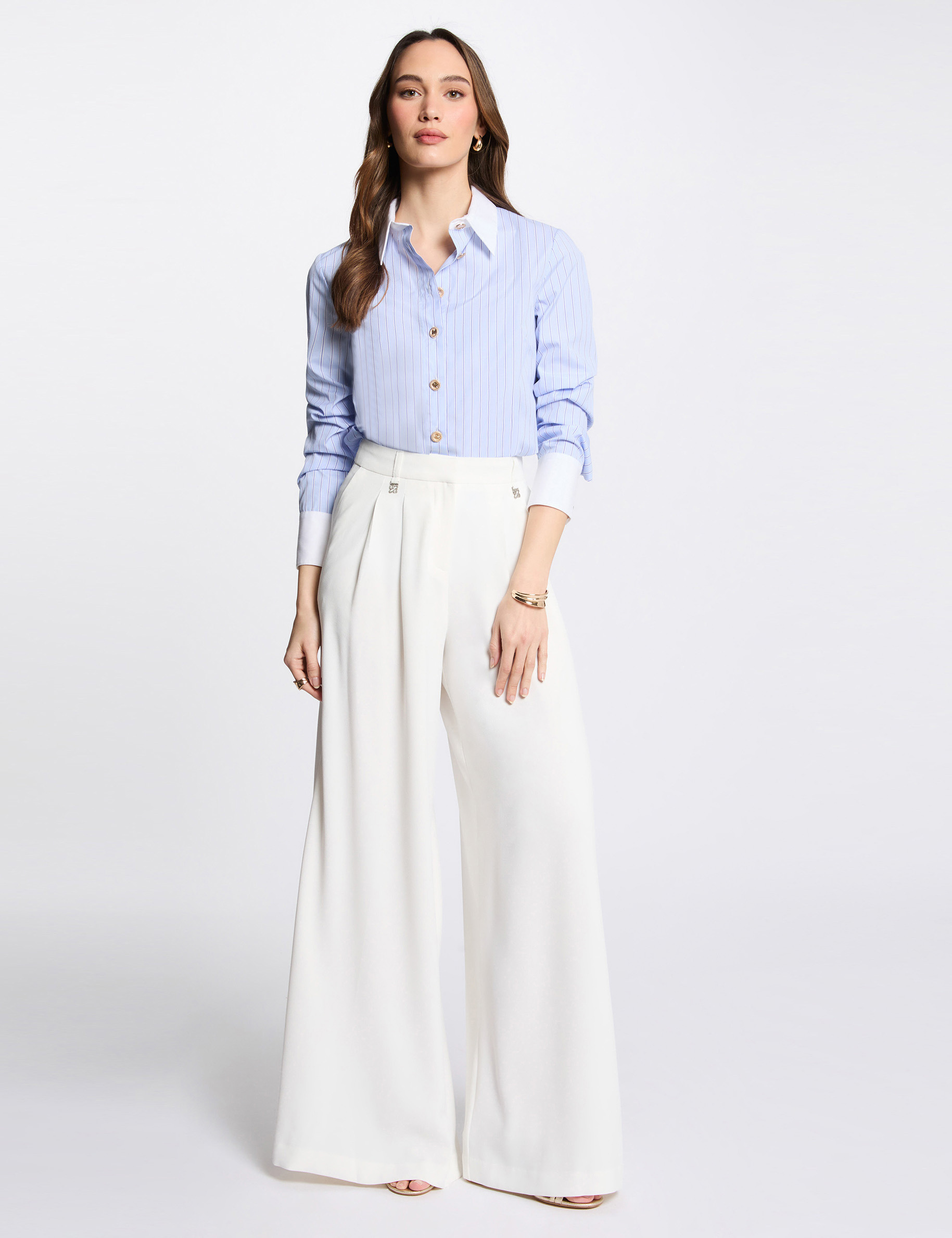 pantalon large fluide blanc femme Pantalon large fluide blanc femme