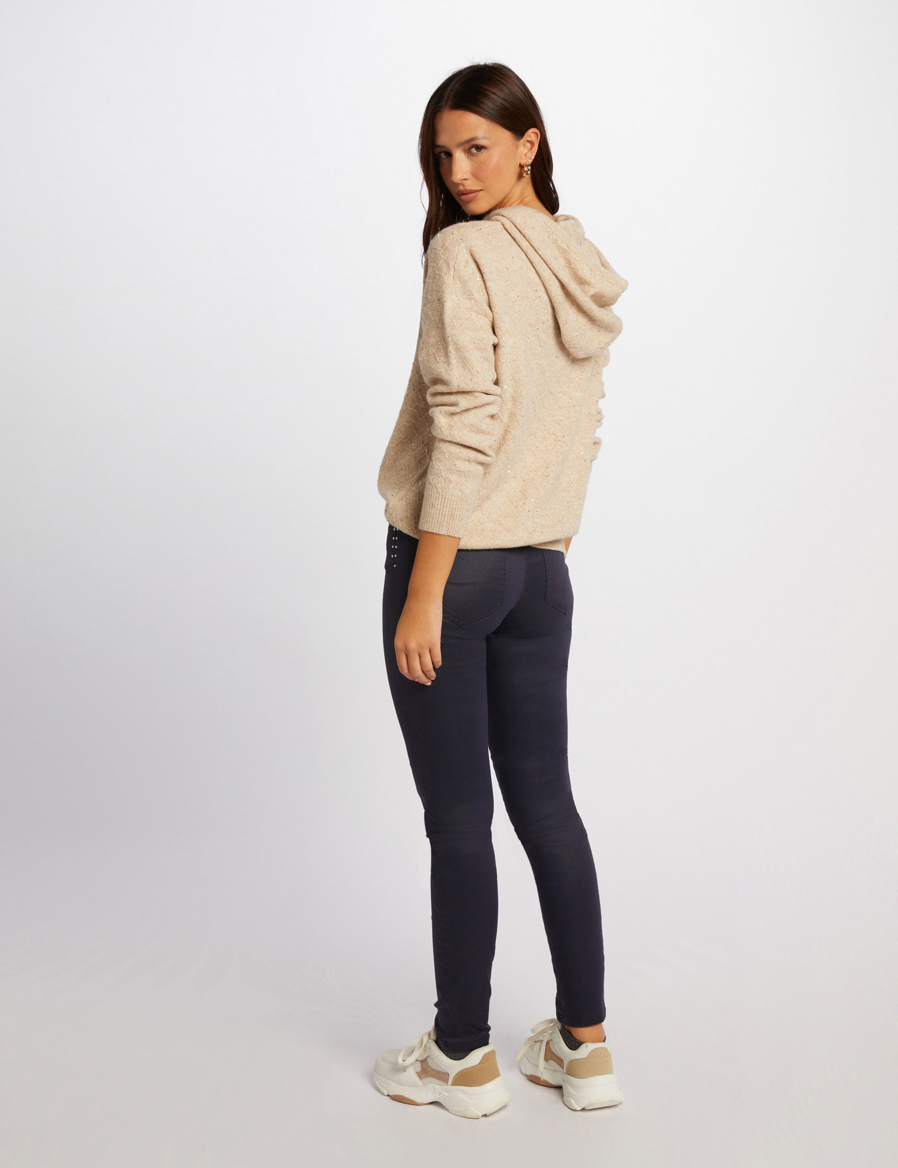 Pullover mit Kapuzenkragen beige damen