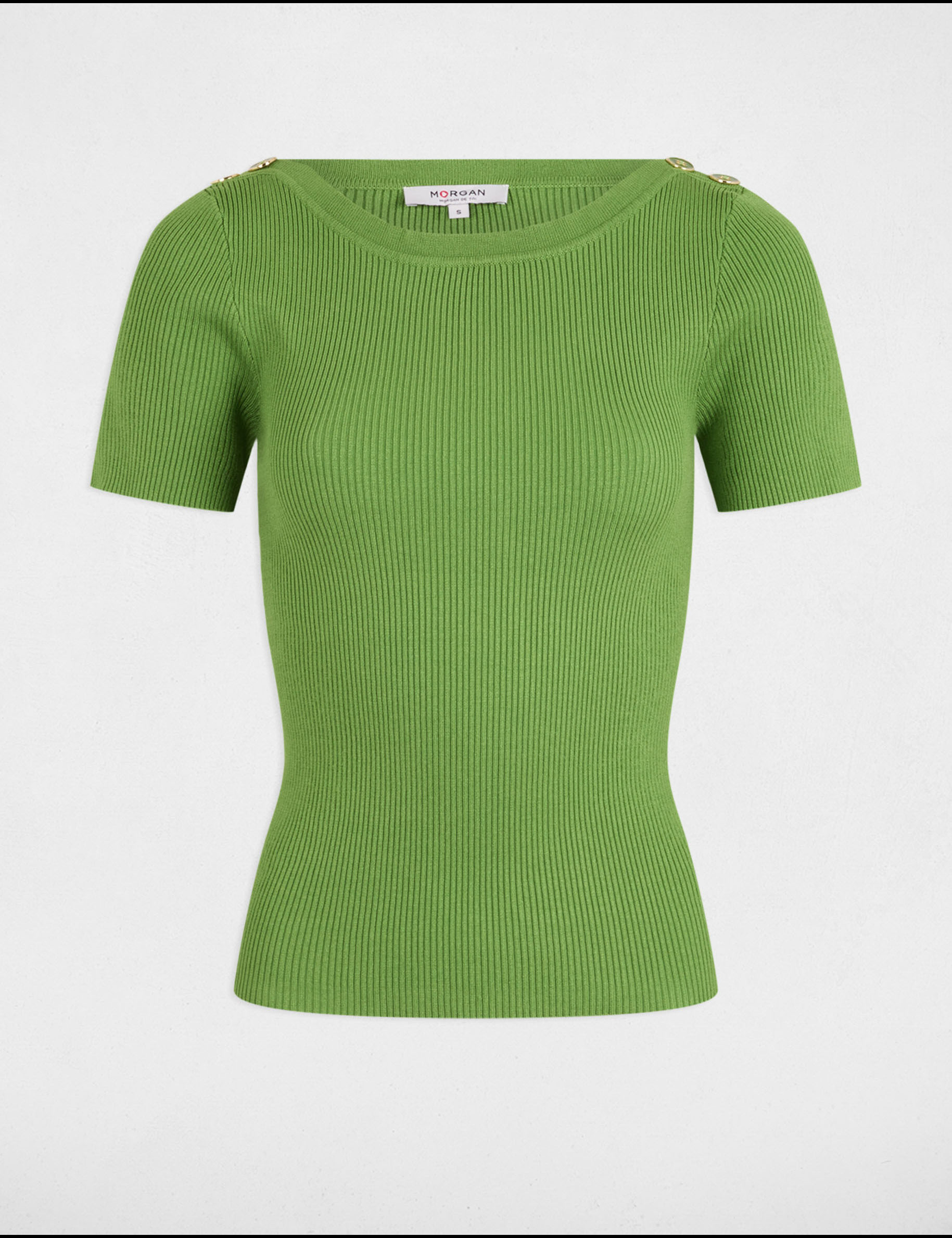 Pullover mit U-Boot-Ausschnitt vert anis damen