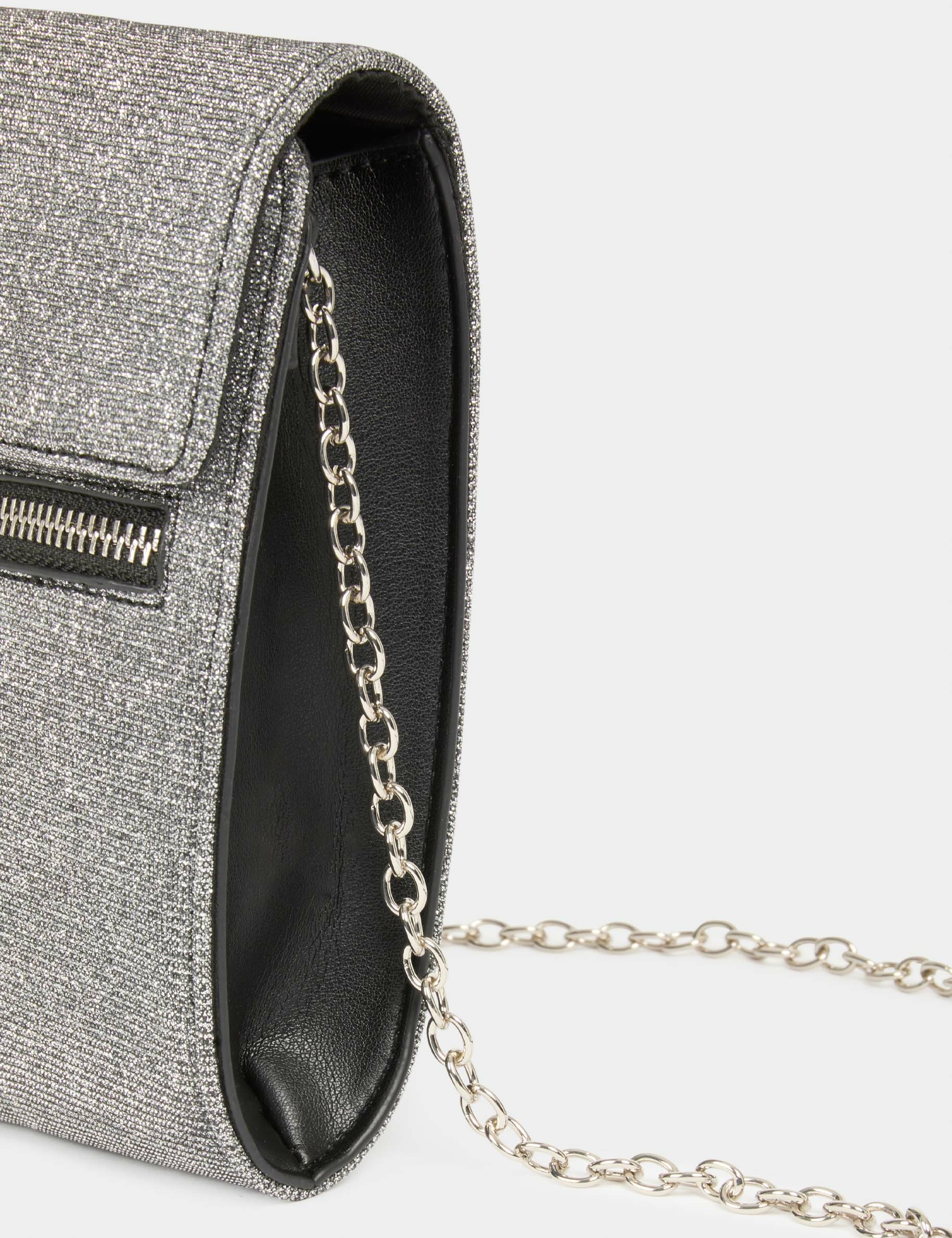 Handytasche mit Glitzer mittelgrau damen