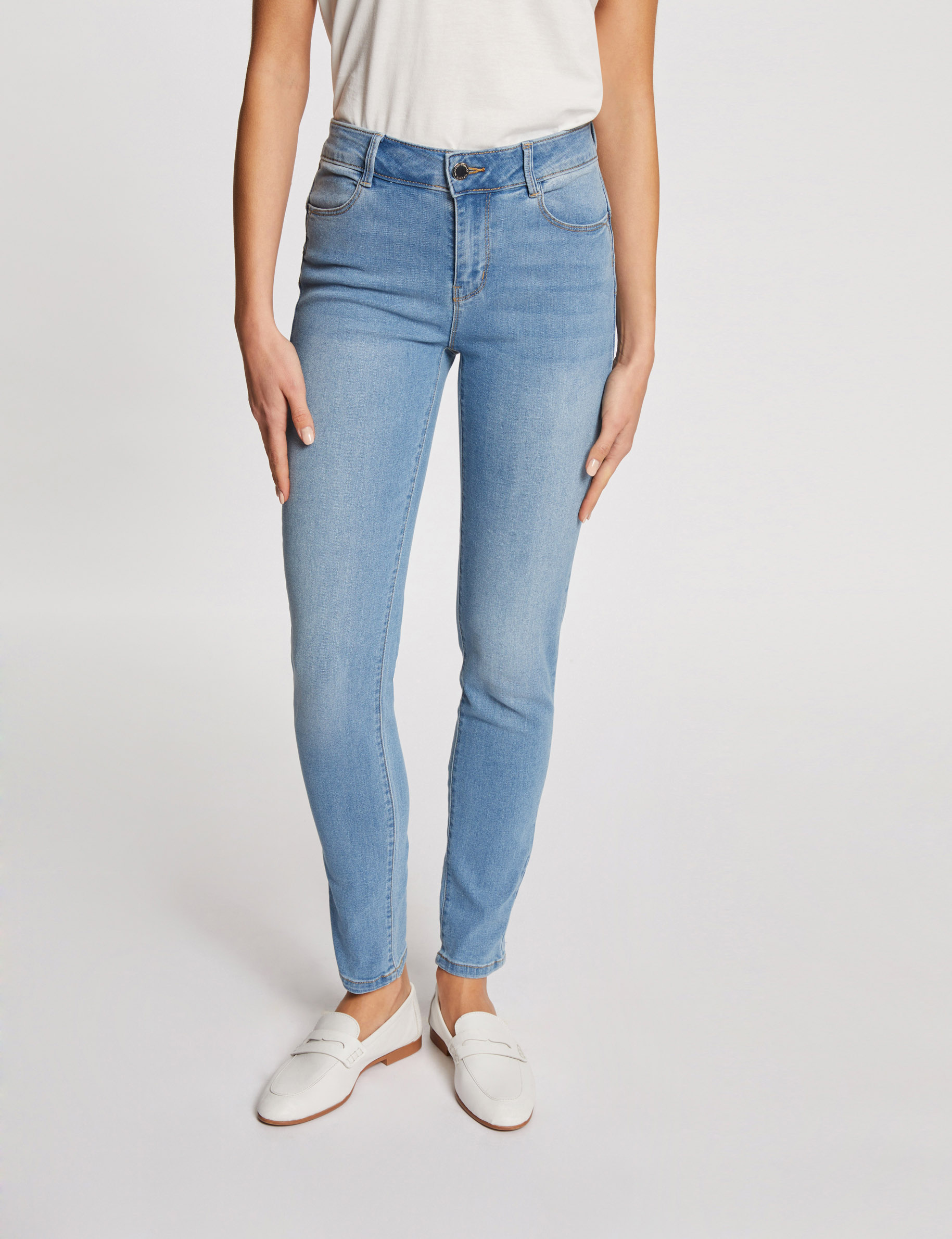 Slim Jeans in Standardgrösse gebleichtes denim damen