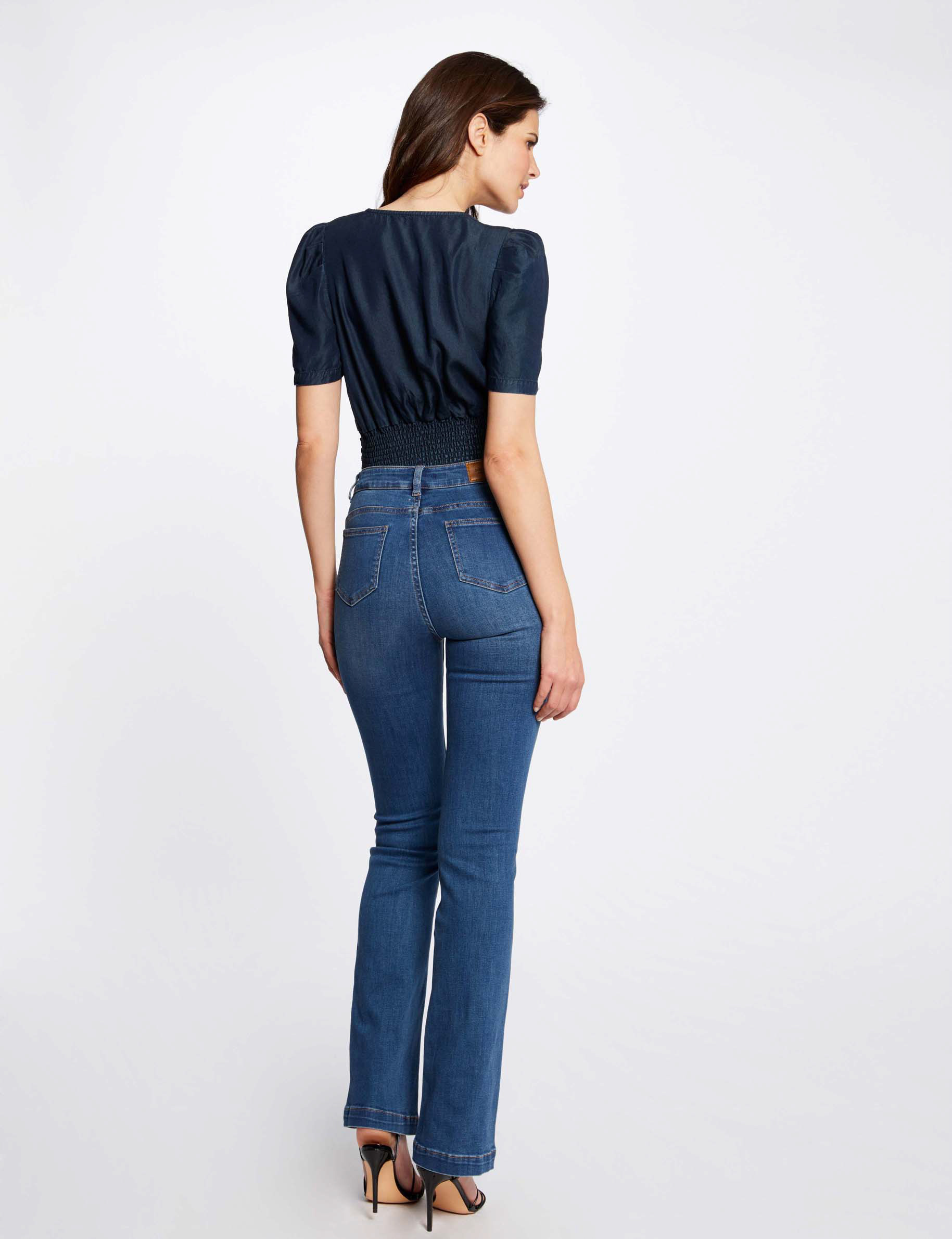 Jeans droit avec détails tressés jean stone femme