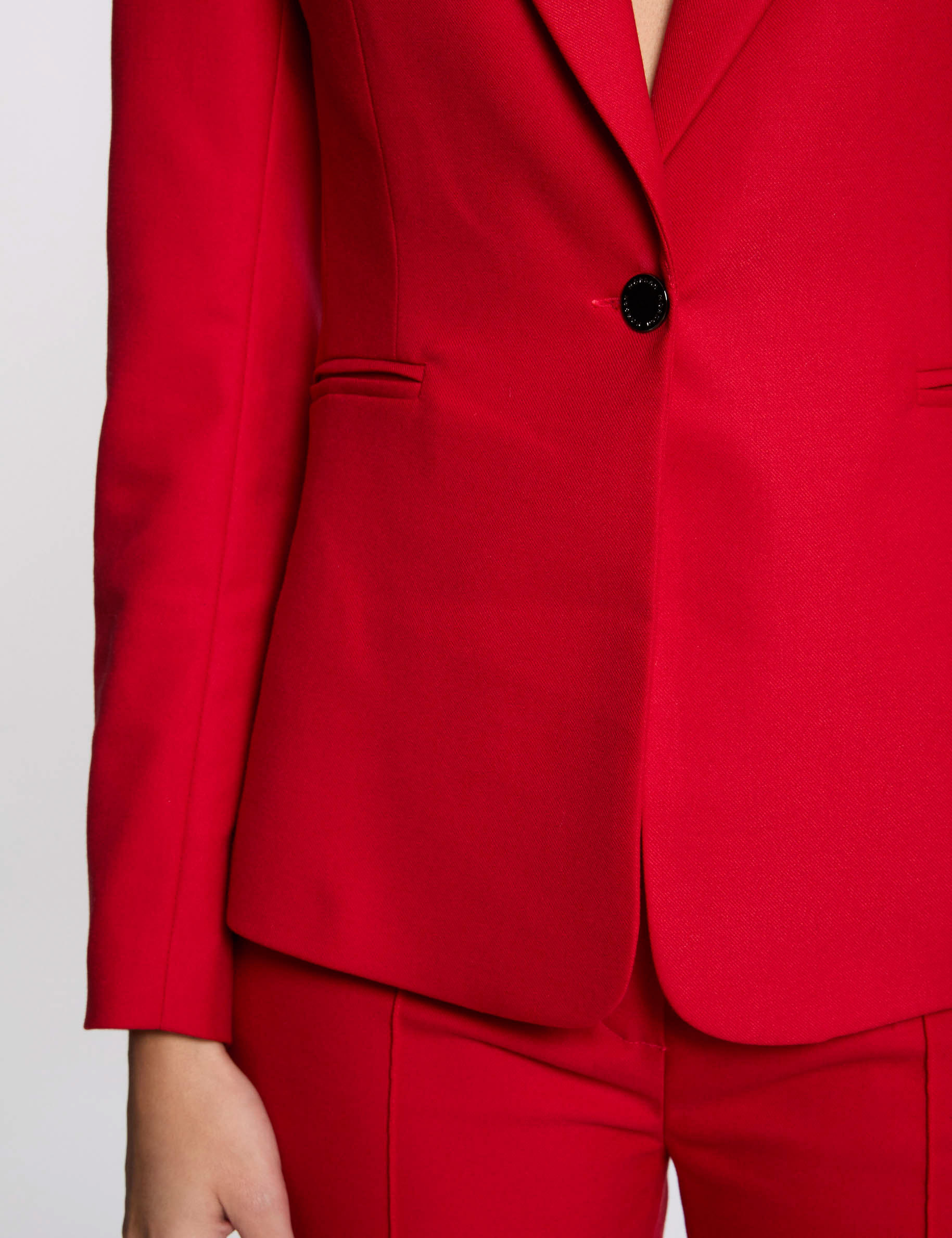 Blazer mi-longue rouge femme