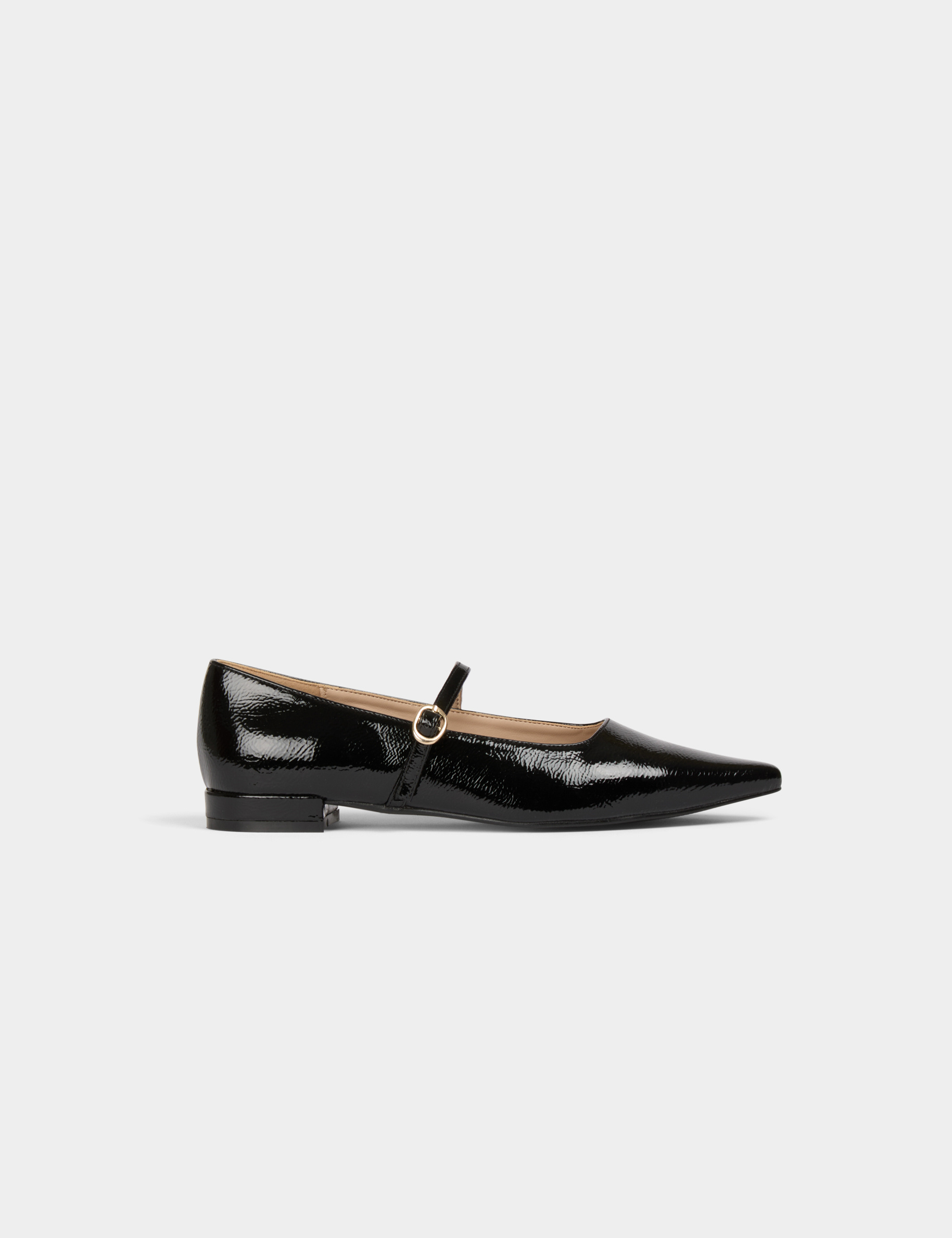 Ballerines plates vernies noir femme