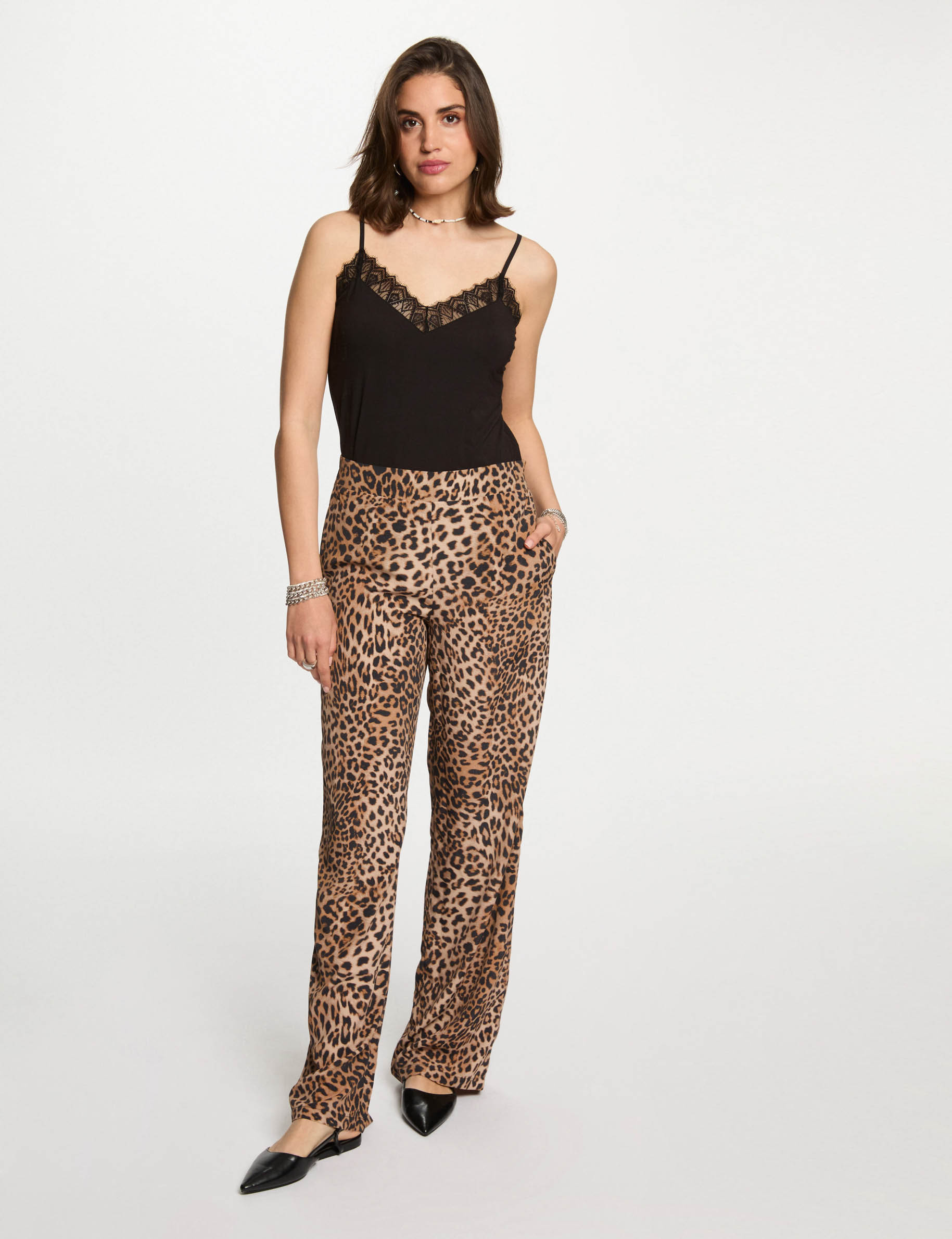 weite hose mit muster mehrfarbig damen Weite Hose mit Muster mehrfarbig damen
