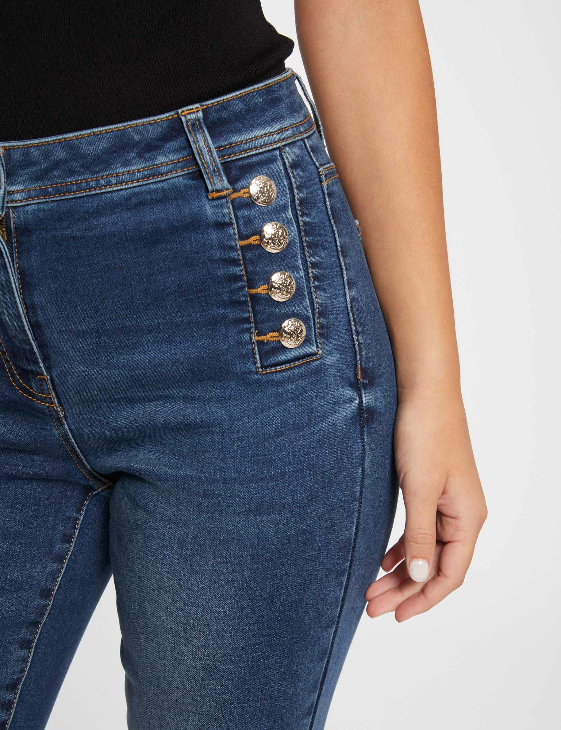 Slim-Jeans mit Knöpfen stone denim damen