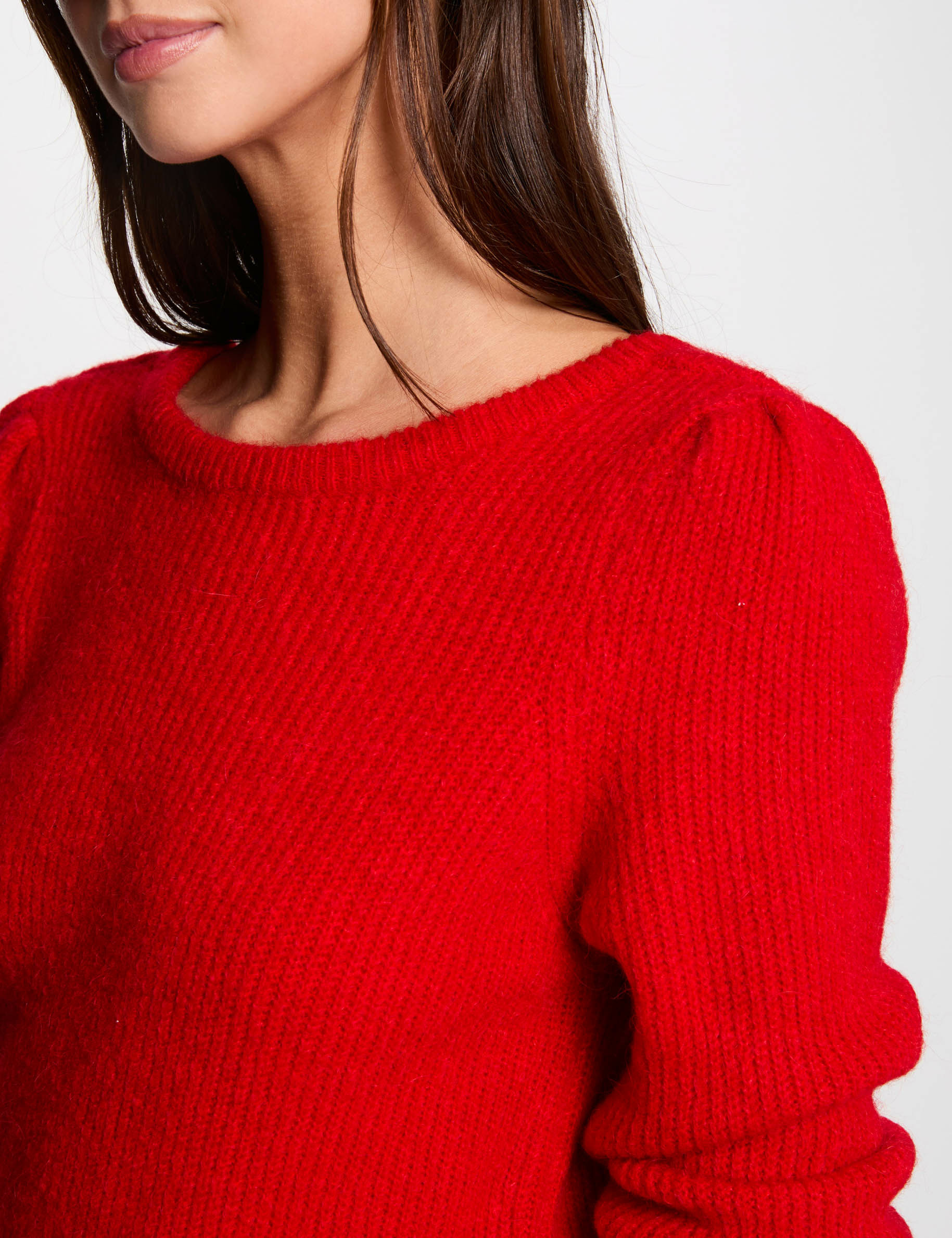 Pullover mit Rundhalsausschnitt rot damen