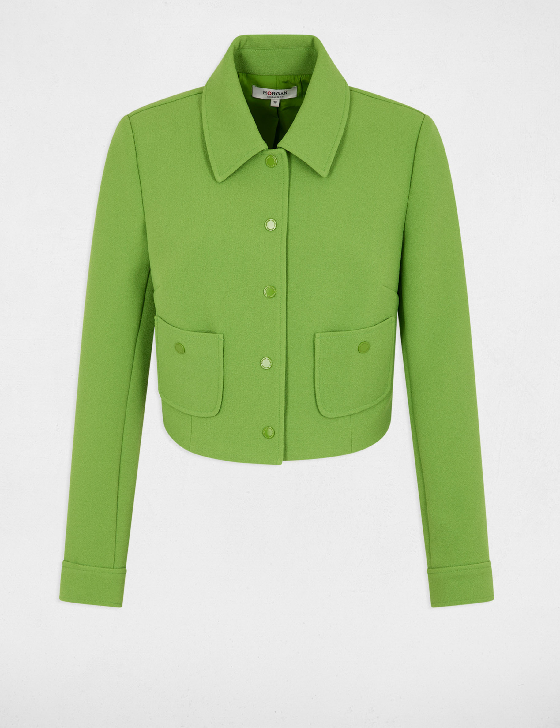 Kurze Jacke mit Knöpfen vert anis damen