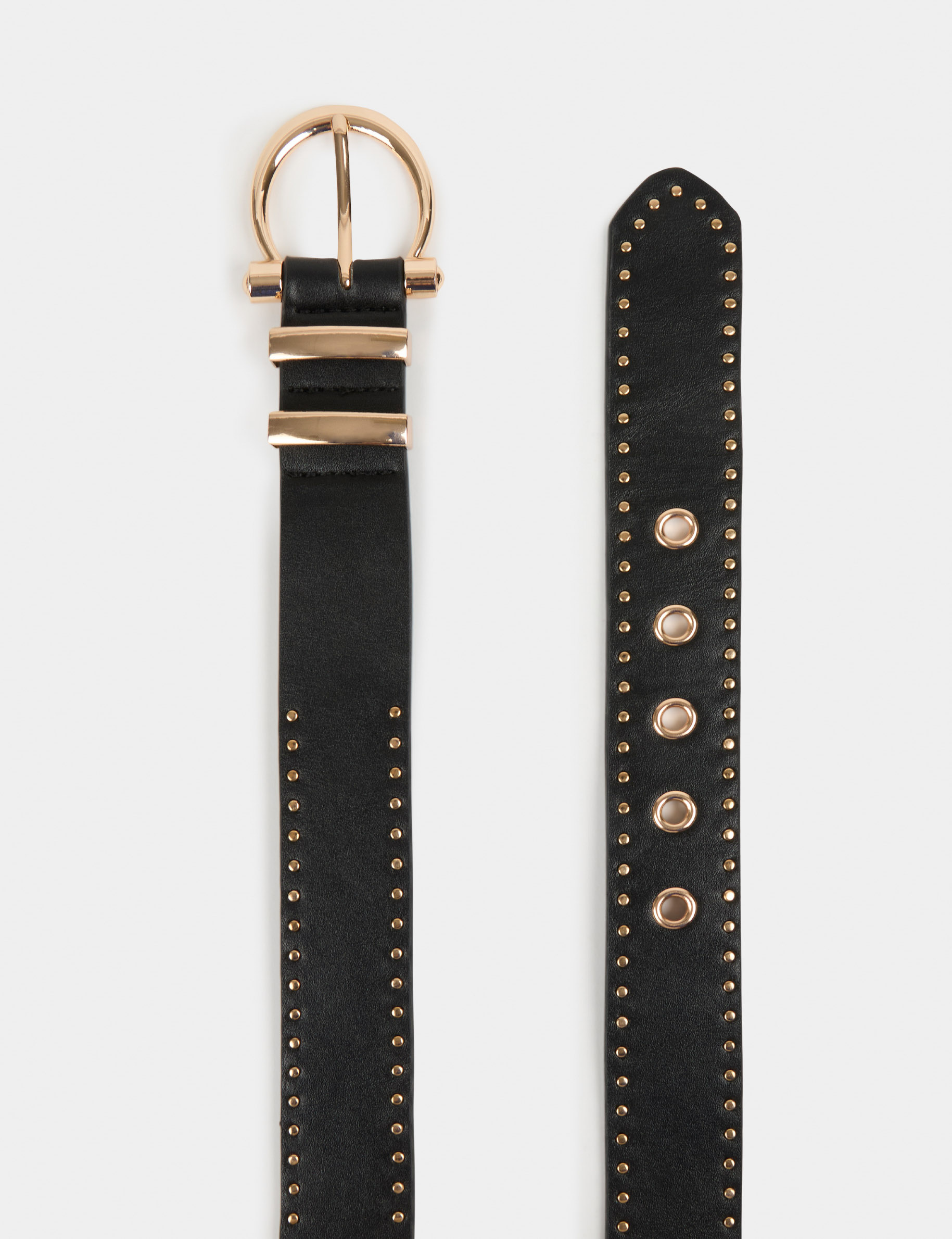 Ceinture avec clous noir femme