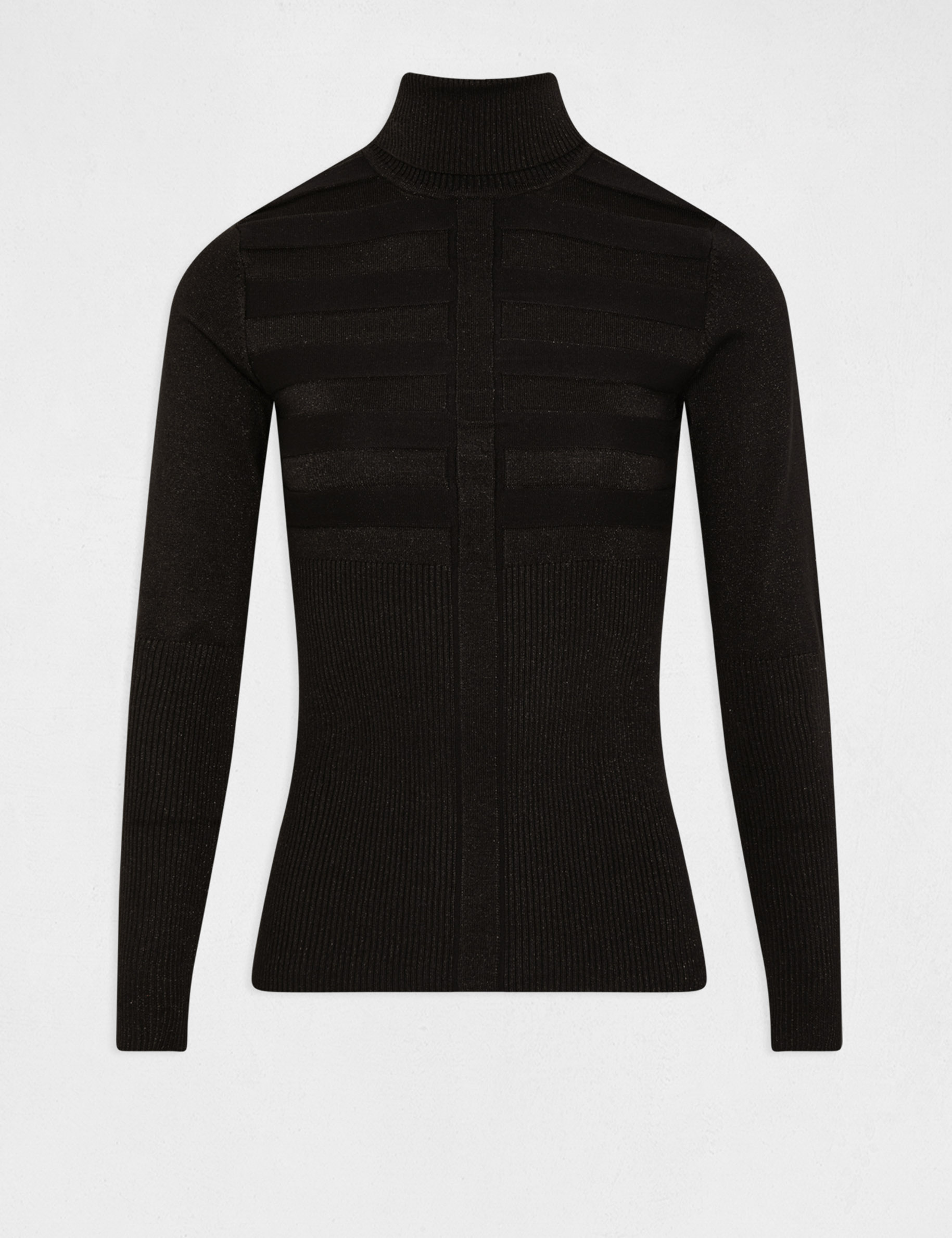 Langärmeliger Rollkragenpullover schwarz damen