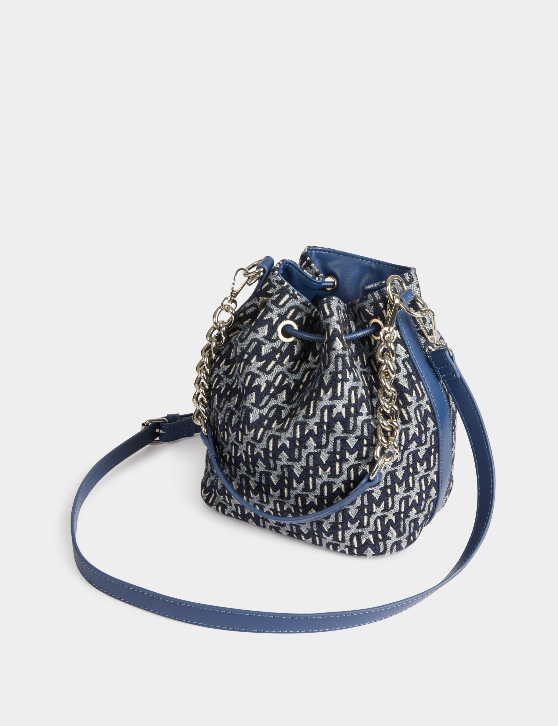 Beuteltasche mit Monogramm stone denim damen