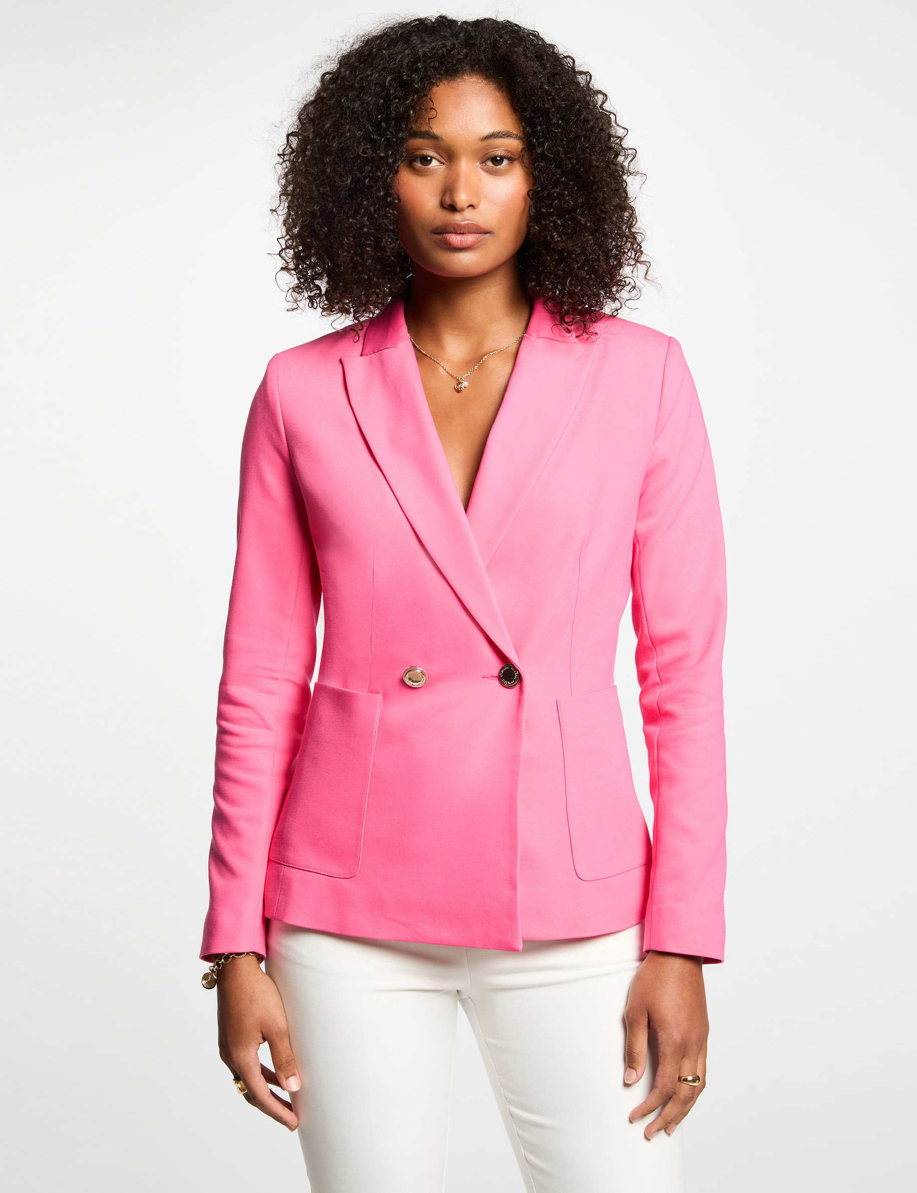 Taillierter Blazer mit Knöpfen rosa damen