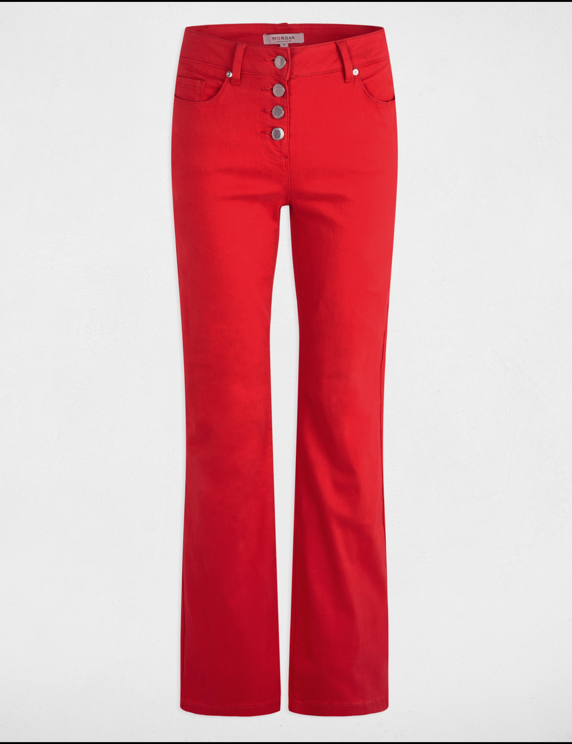 Bootcut-Hose mit Knopfverschluss rot damen