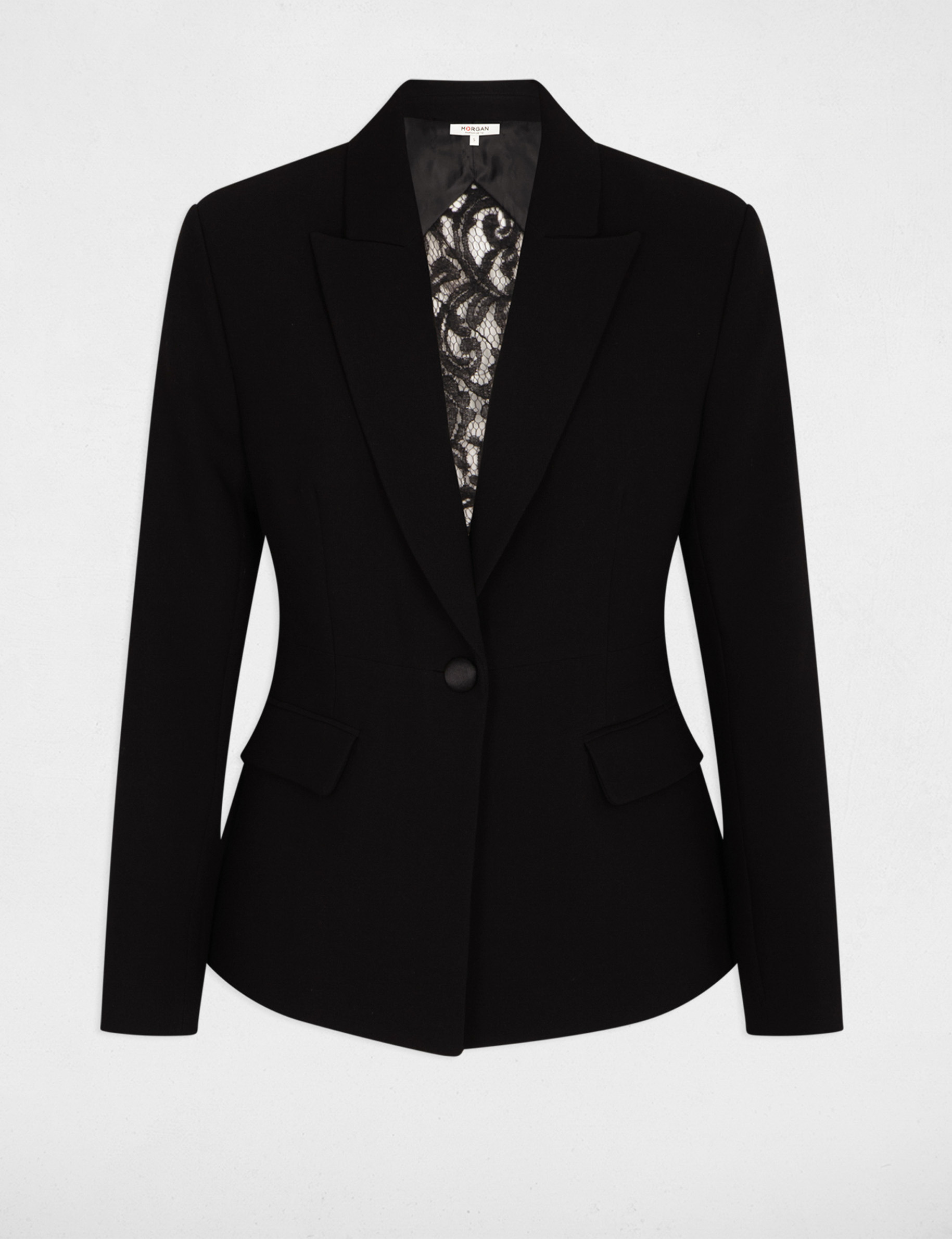 Blazer avec dos dentelle noir femme