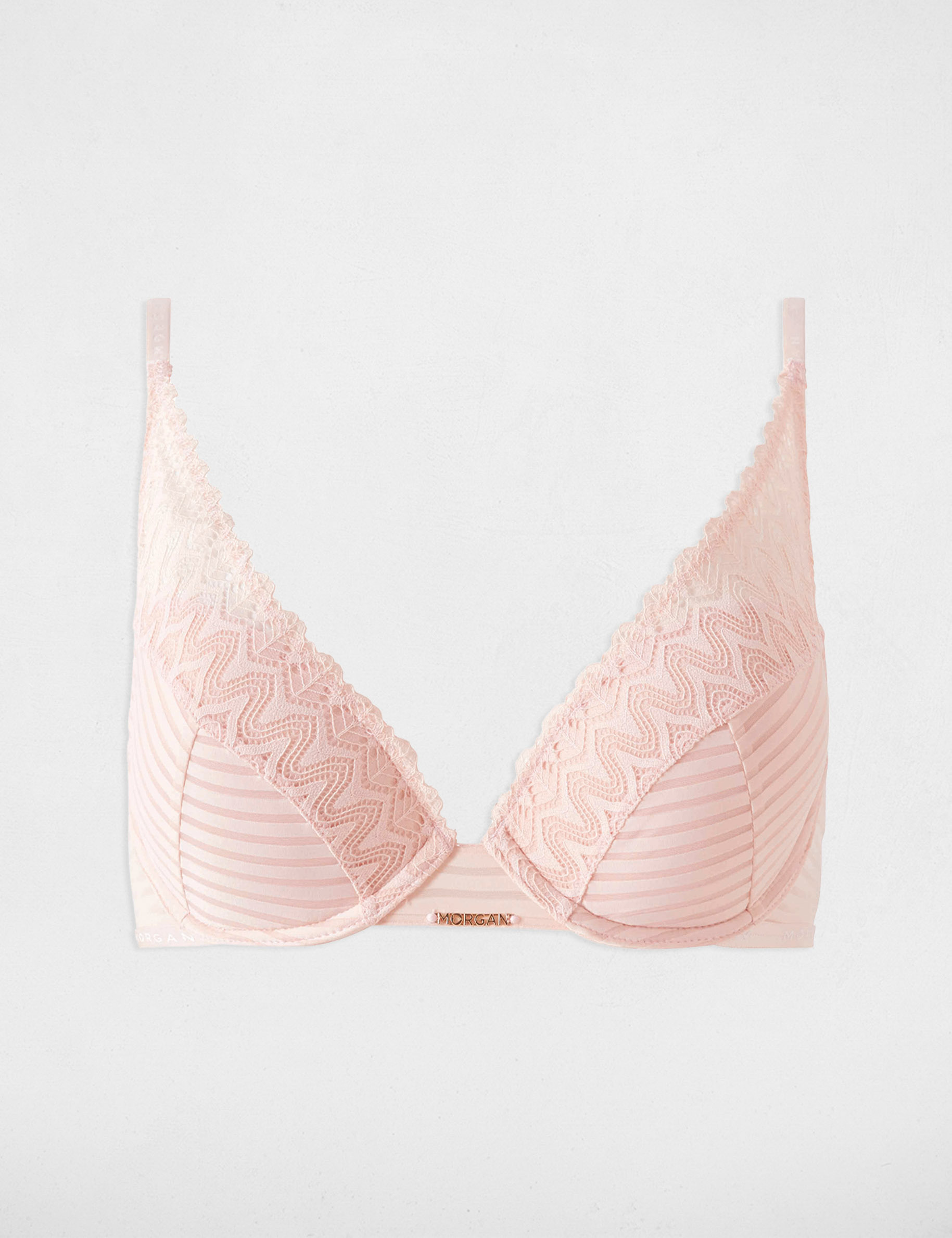 Soutien-gorge à coques rose pale femme