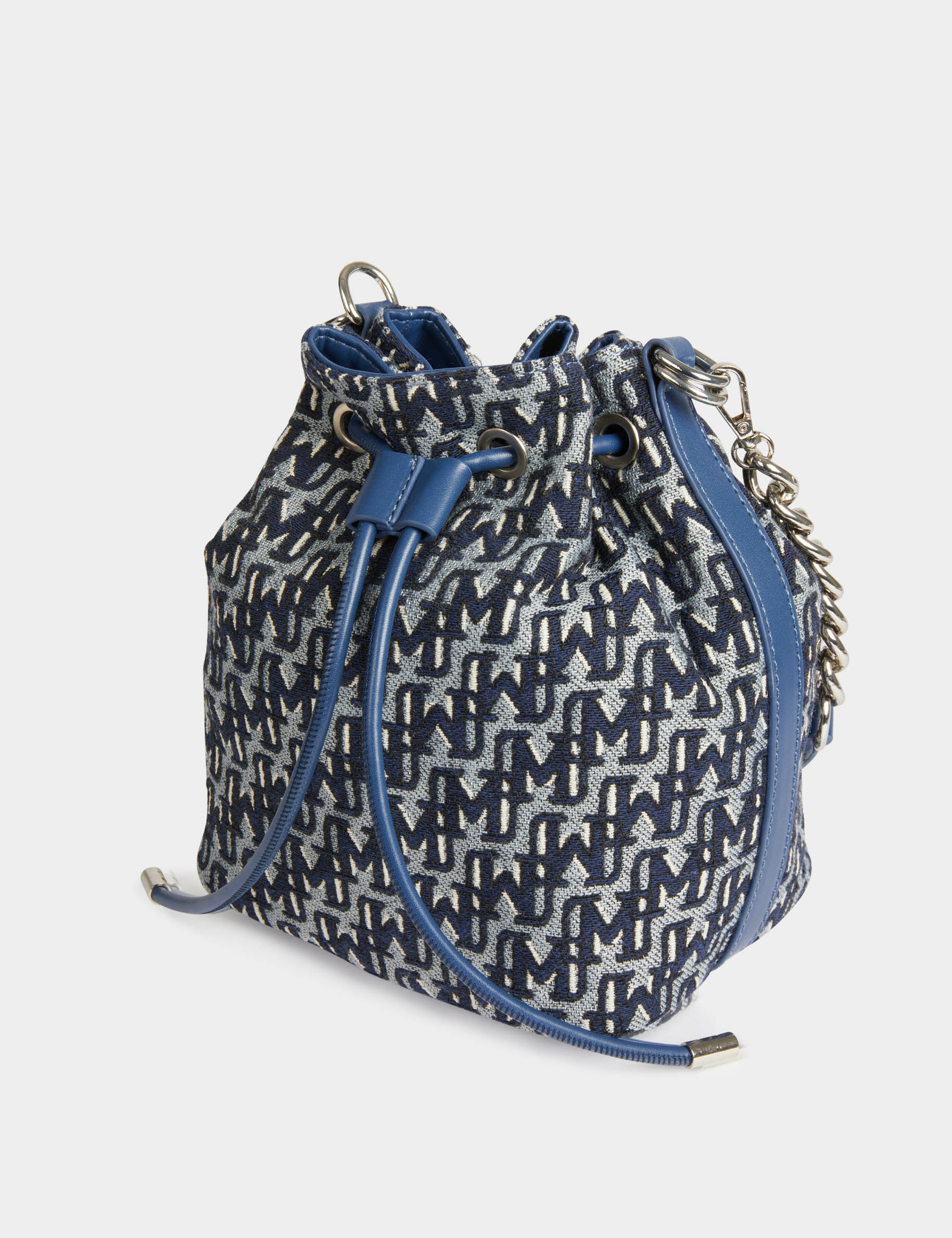 Beuteltasche mit Monogramm stone denim damen