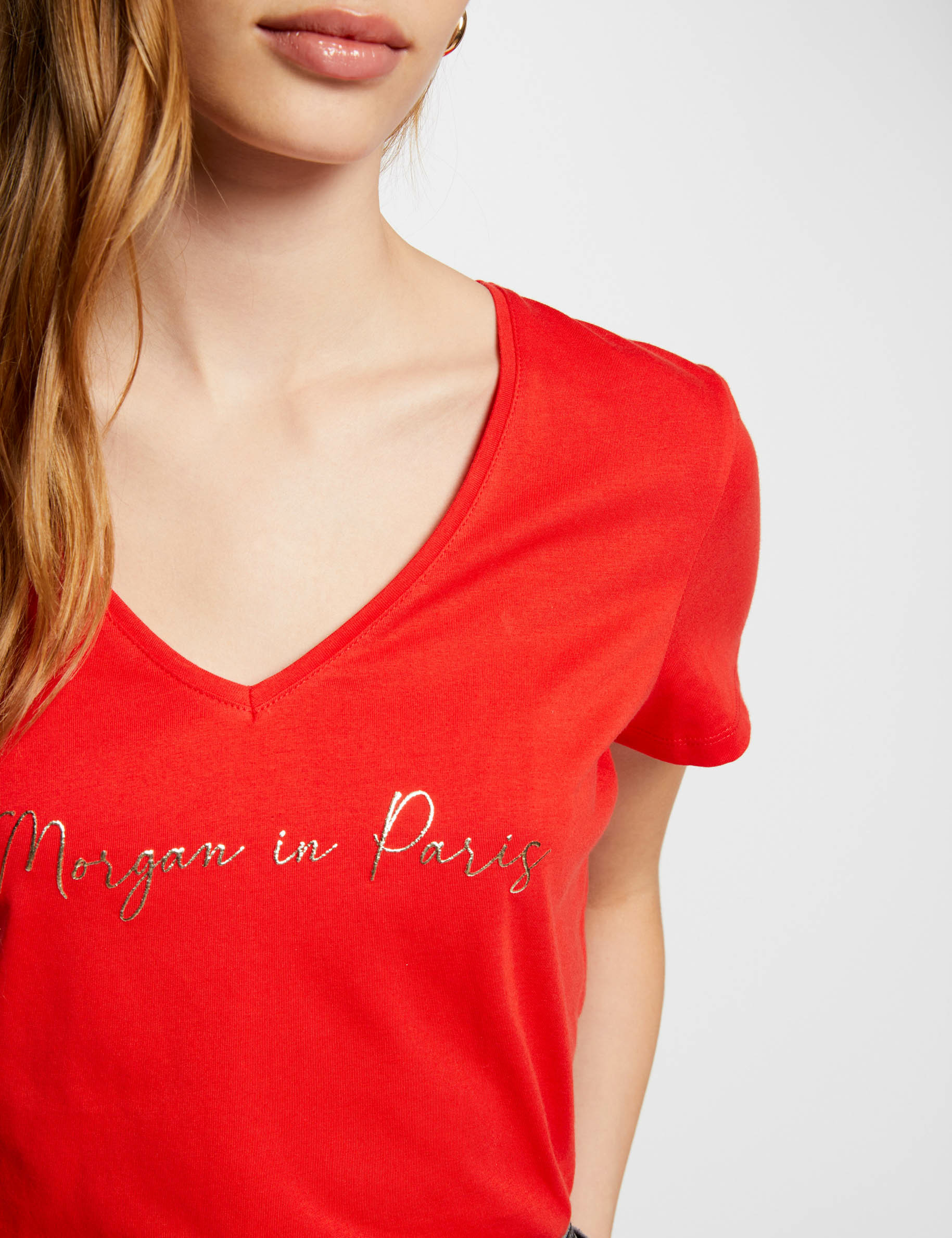 T-Shirt mit Aufschrift rot damen