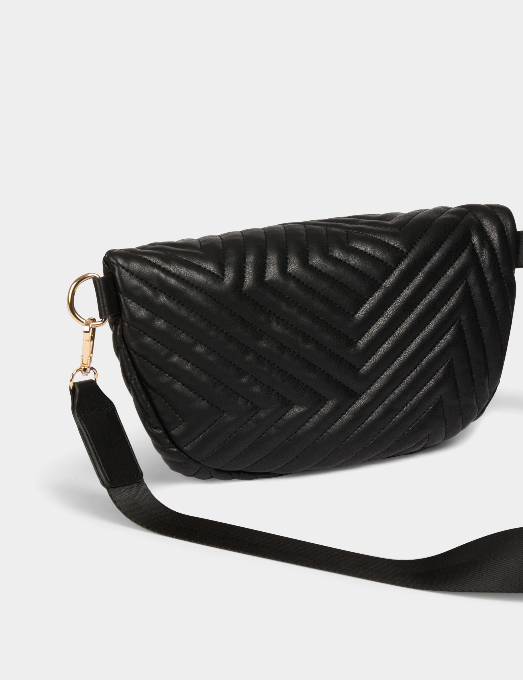 Sac banane matelasse noir femme