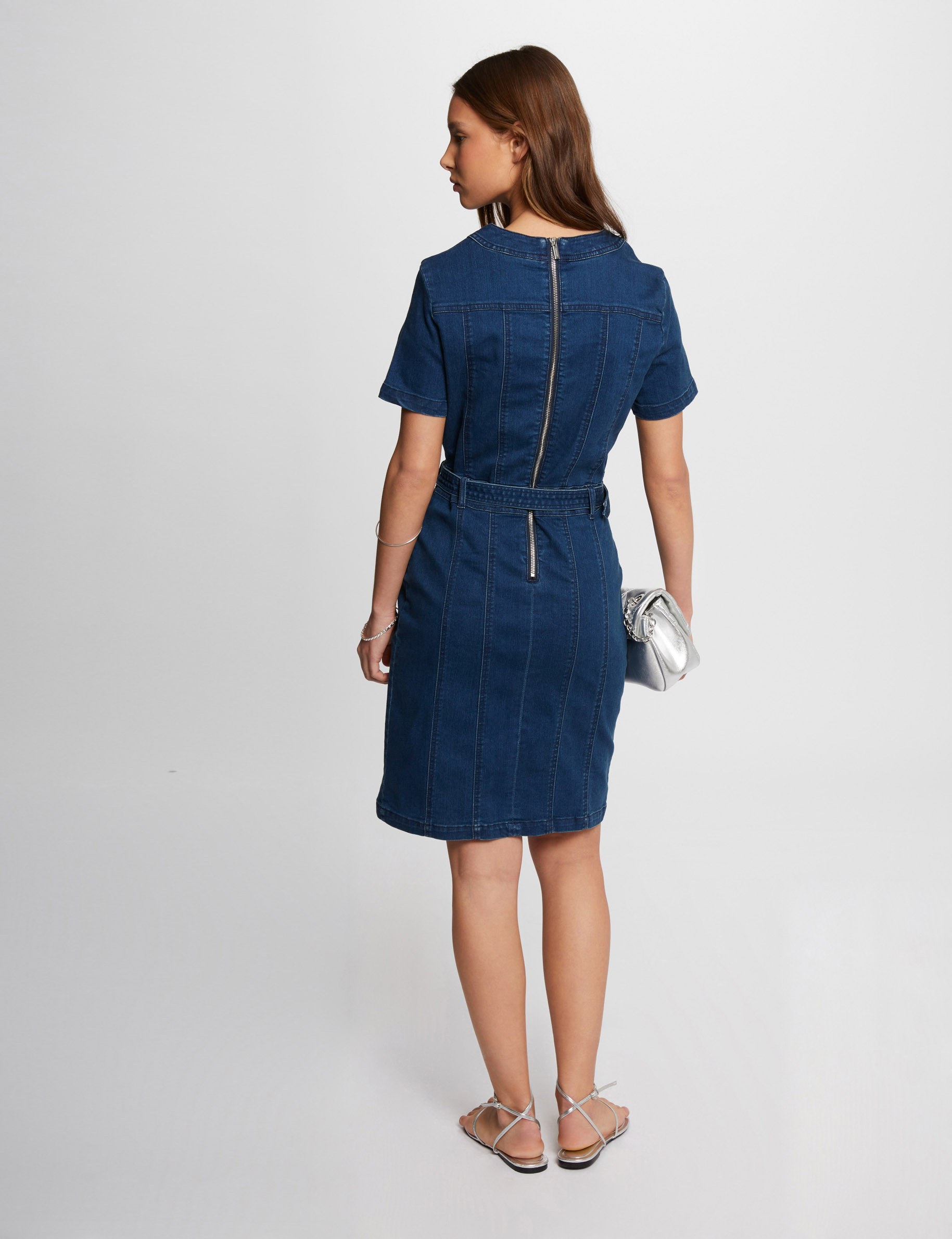 Robe courte ajustée en jean jean stone femme