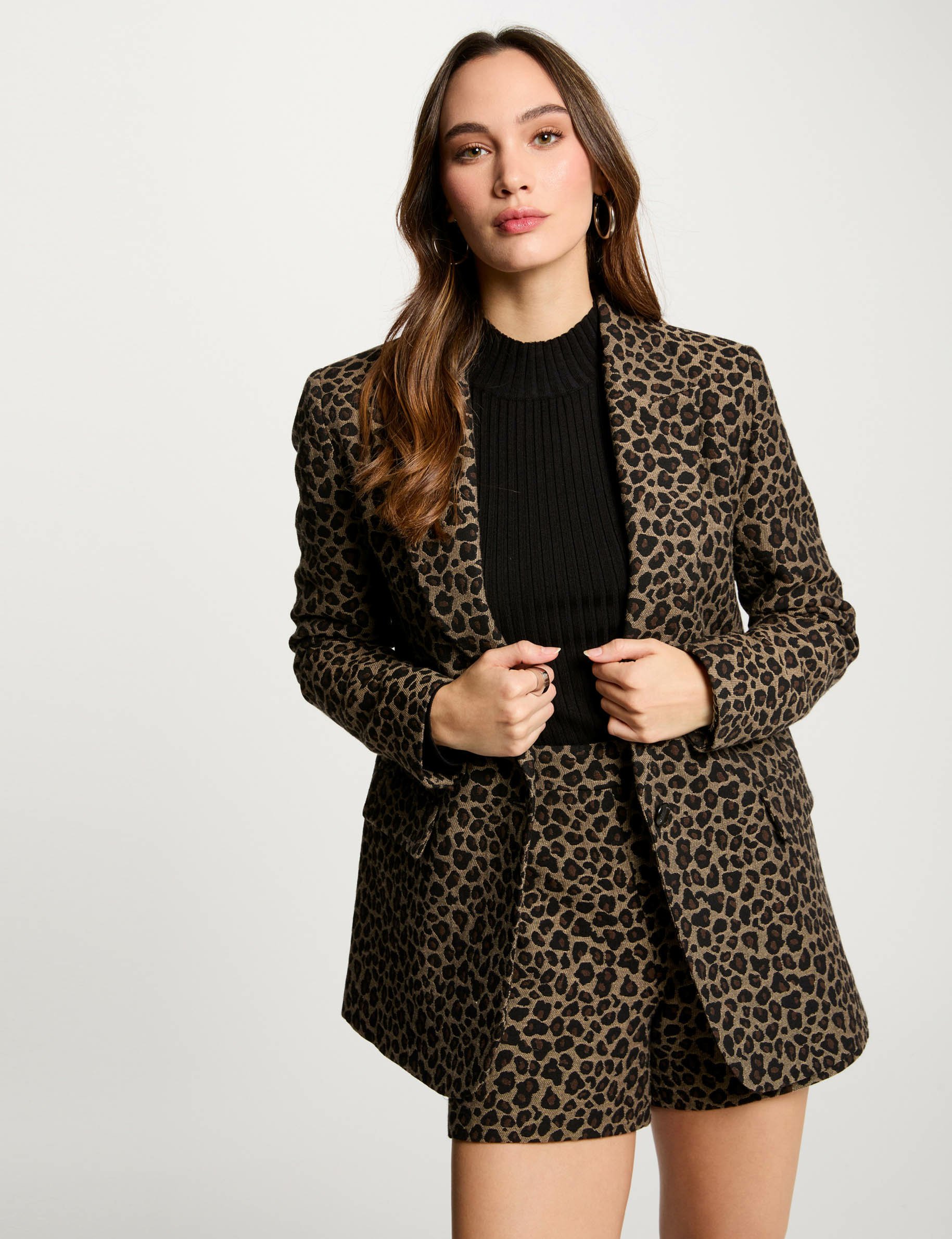 Jacke mit Leopardenmuster mehrfarbig damen