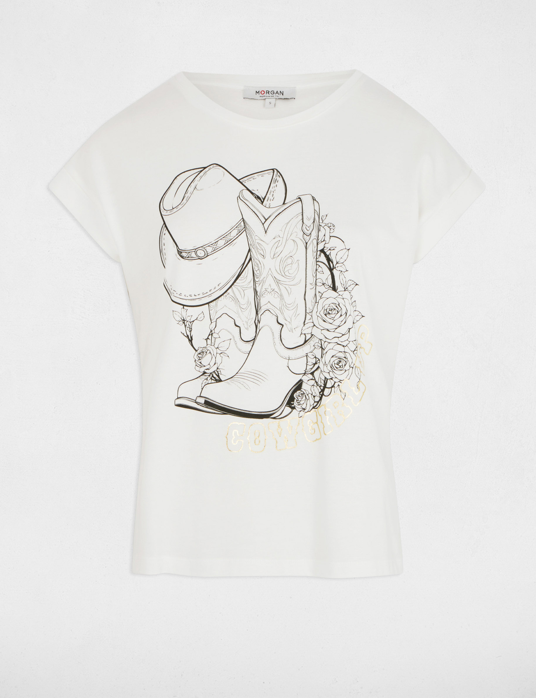 T-shirt manches courtes blanc femme