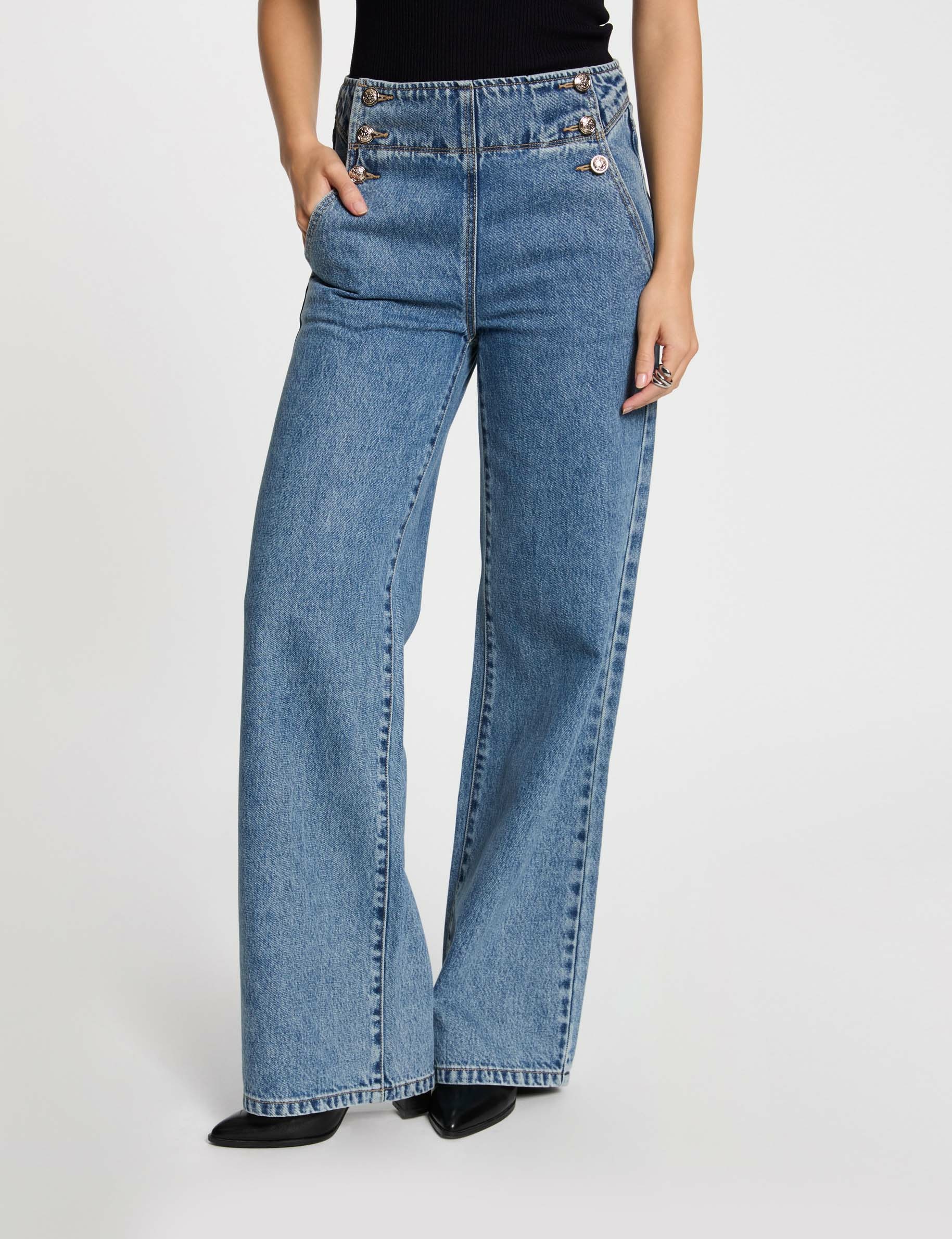 Bootcut-Jeans mit hoher Taille double stone denim damen