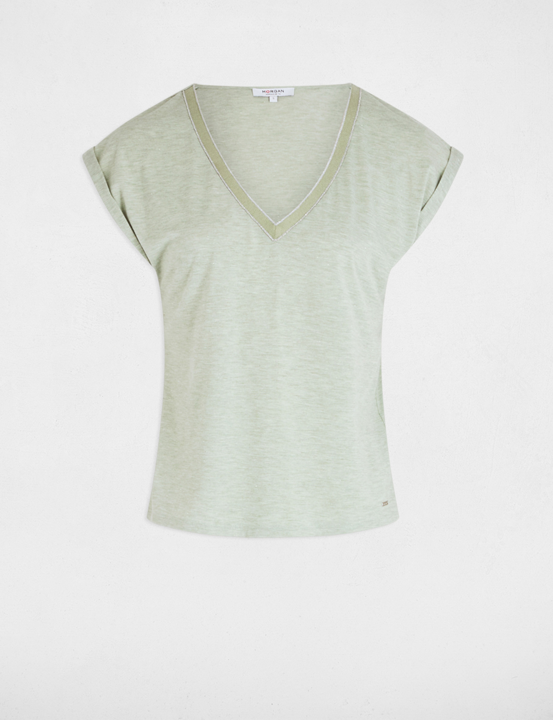 T-shirt manches courtes vert clair femme