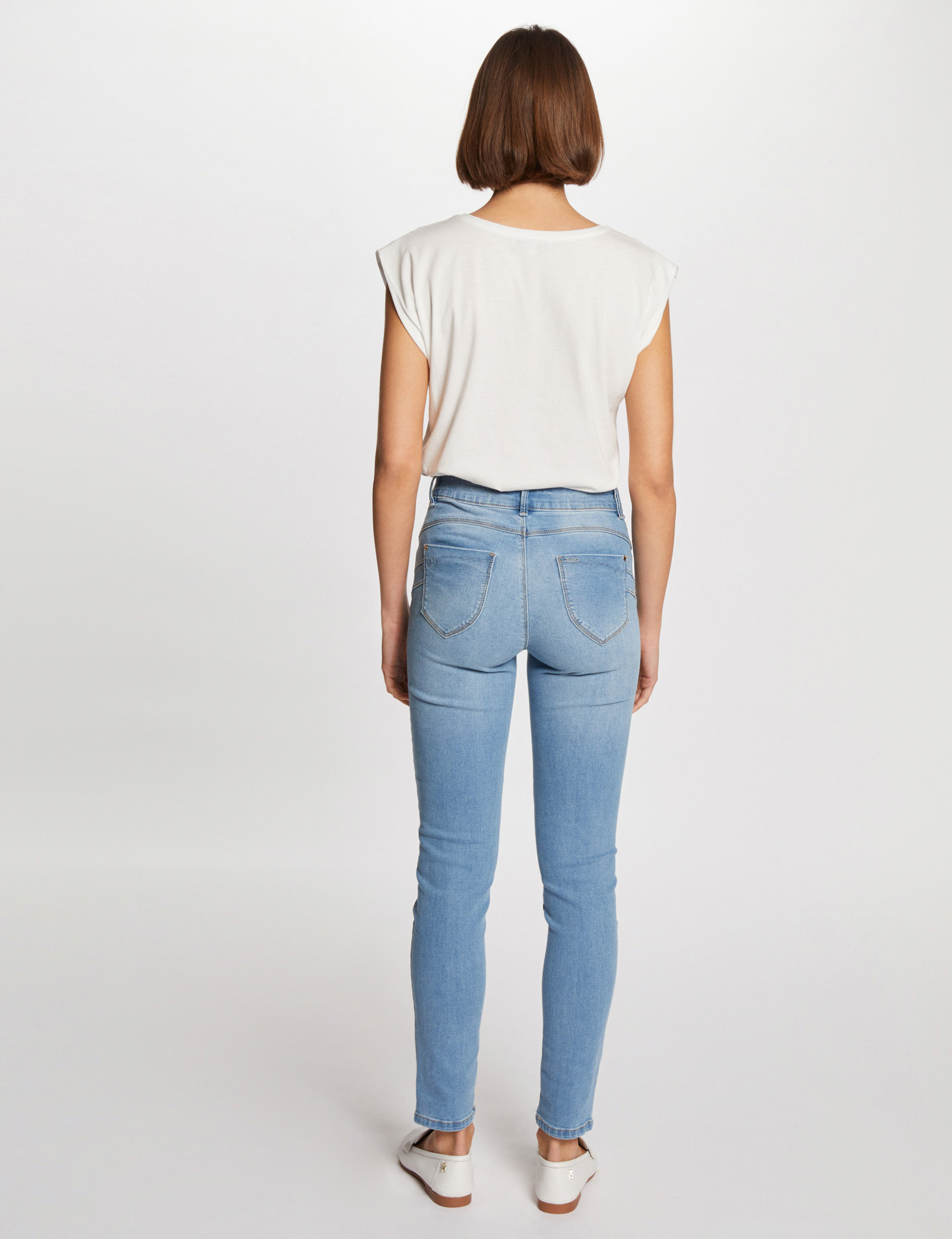 Slim Jeans in Standardgrösse gebleichtes denim damen