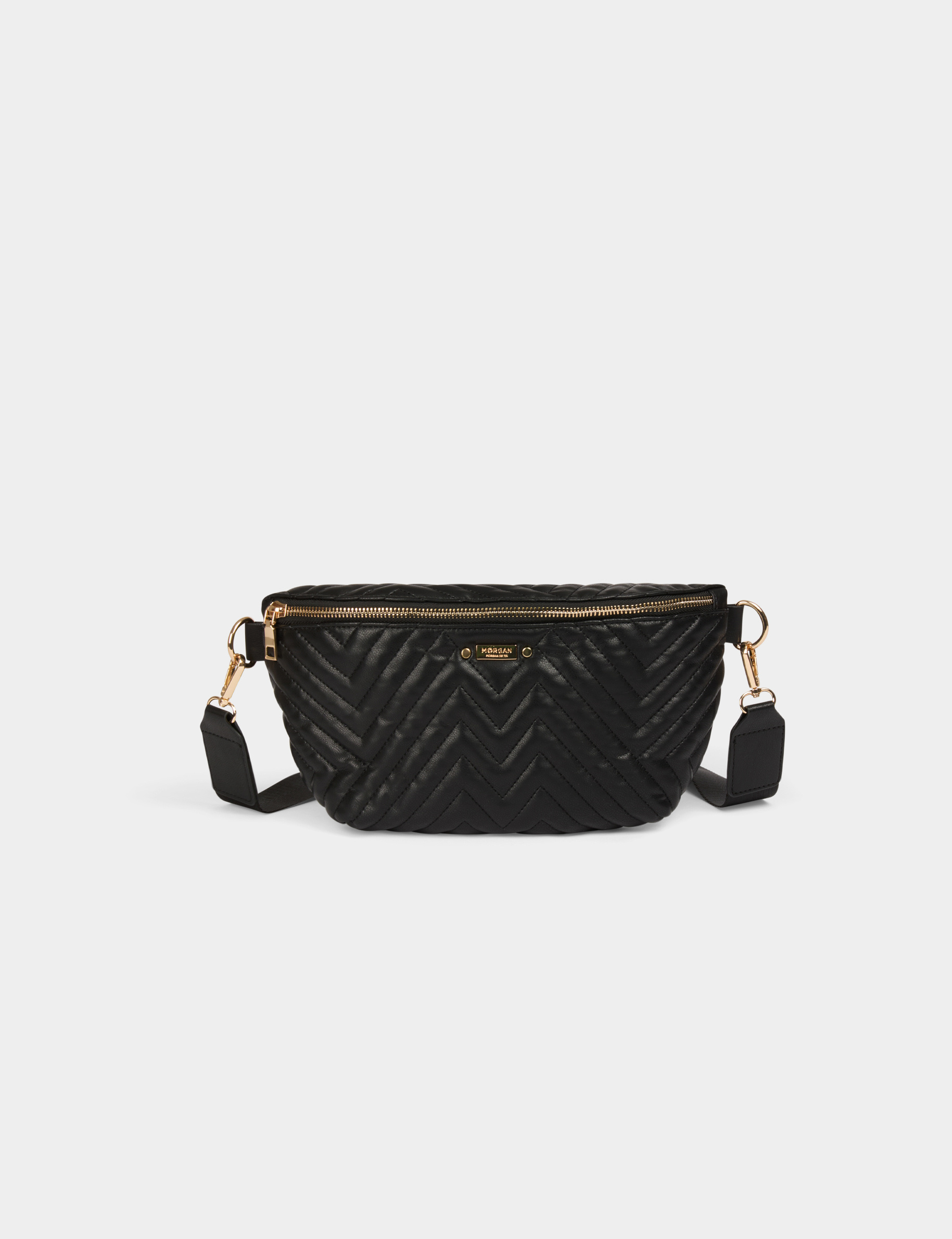 Sac banane matelasse noir femme