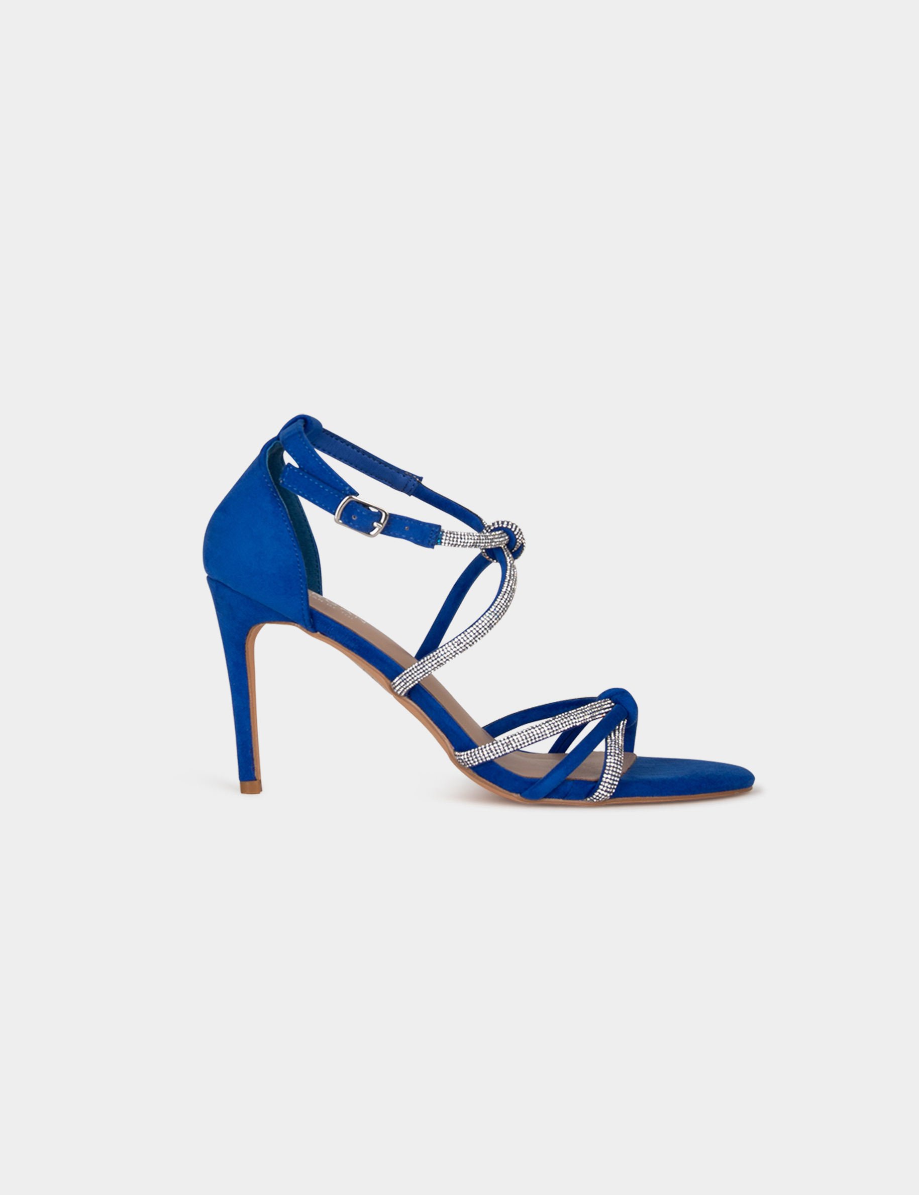 Absatzsandalen mit Strass-Riemchen blau damen