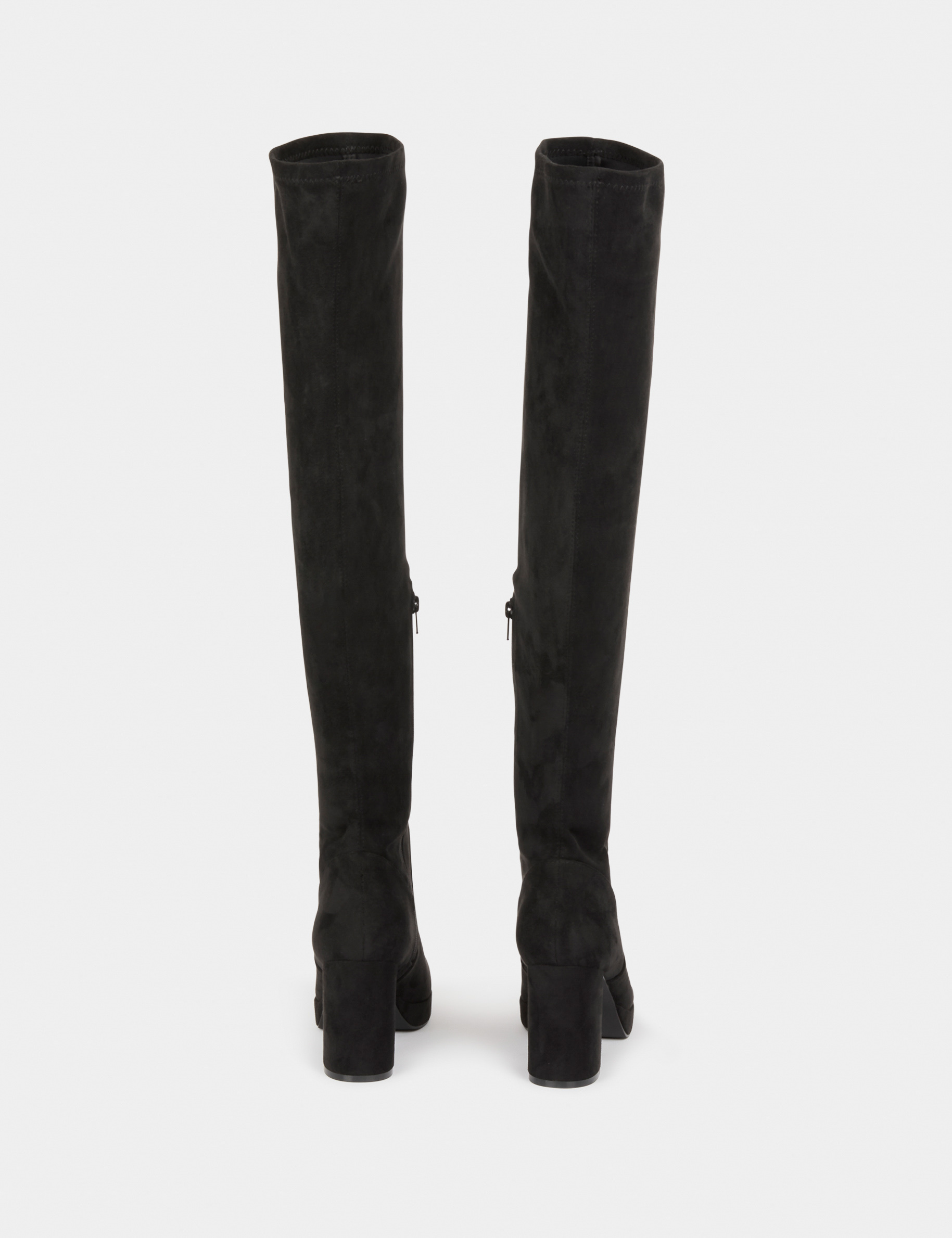 Overknee-Stiefel mit Absatz schwarz damen