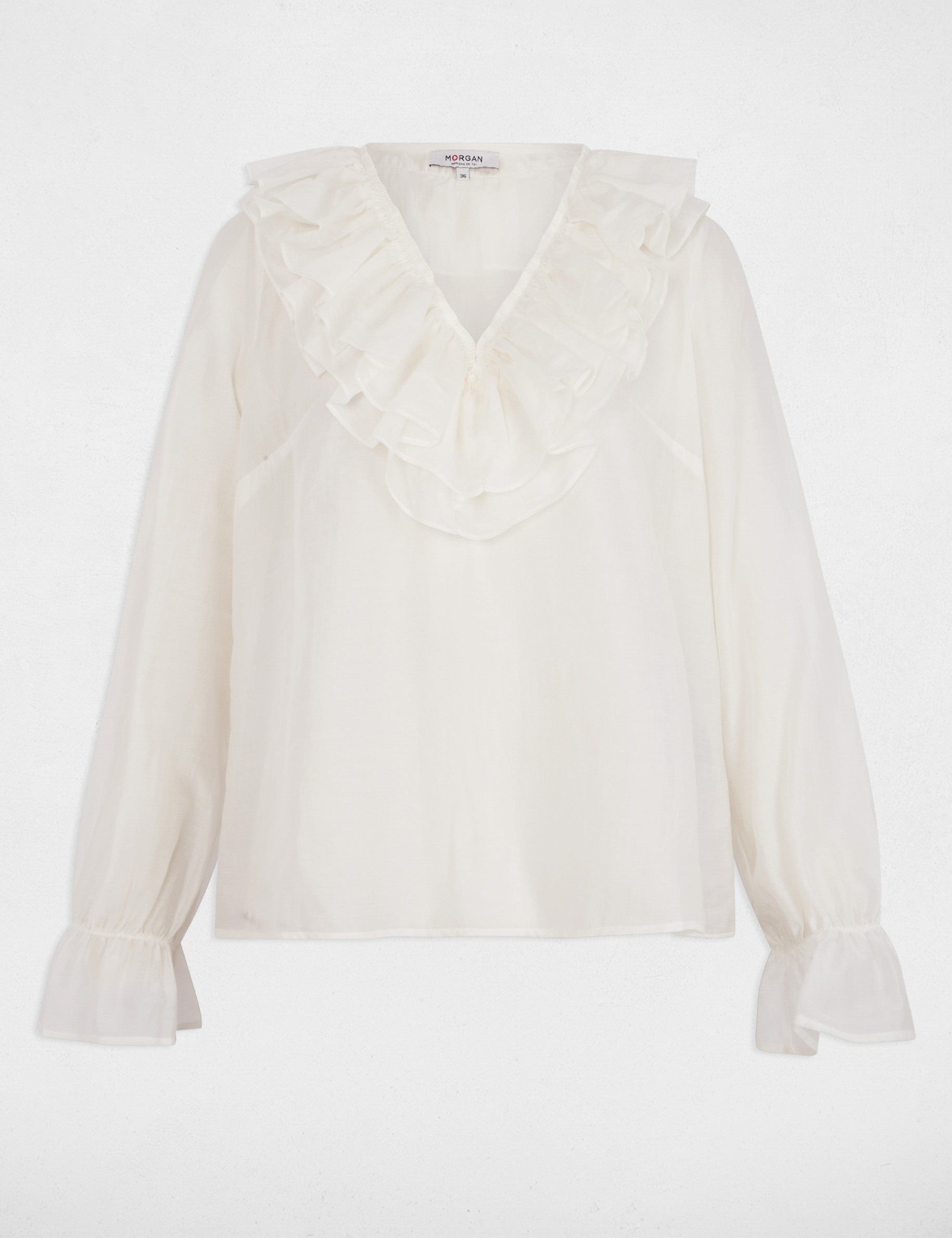 Blouse manches longues blanc femme