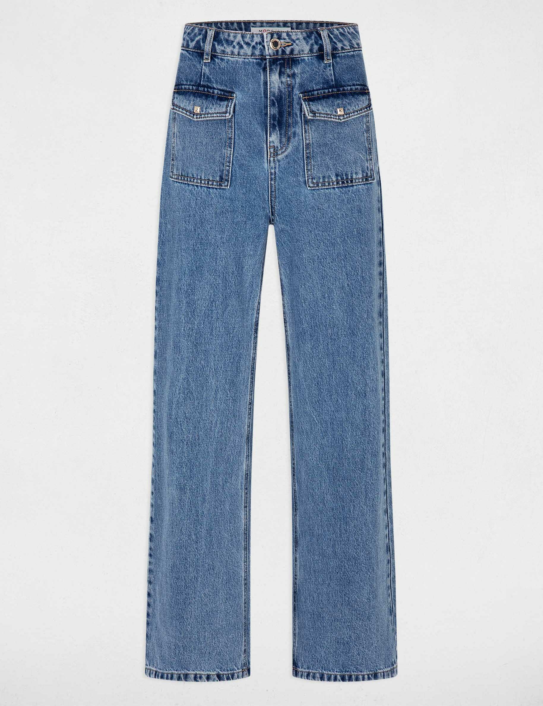 High-Waist Wide-Leg Jeans double stone denim damen