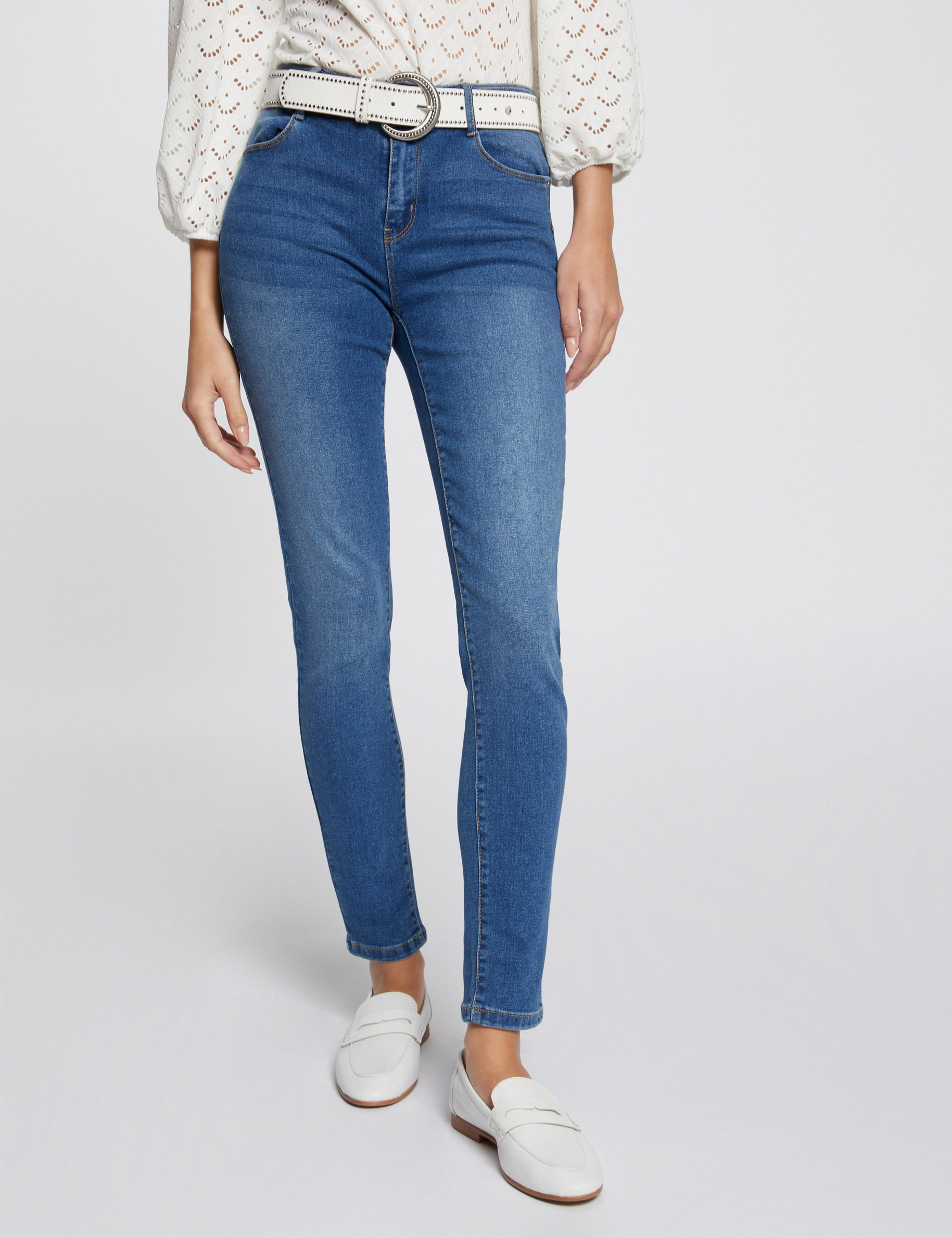 Slim Jeans in Standardgrösse stone denim damen