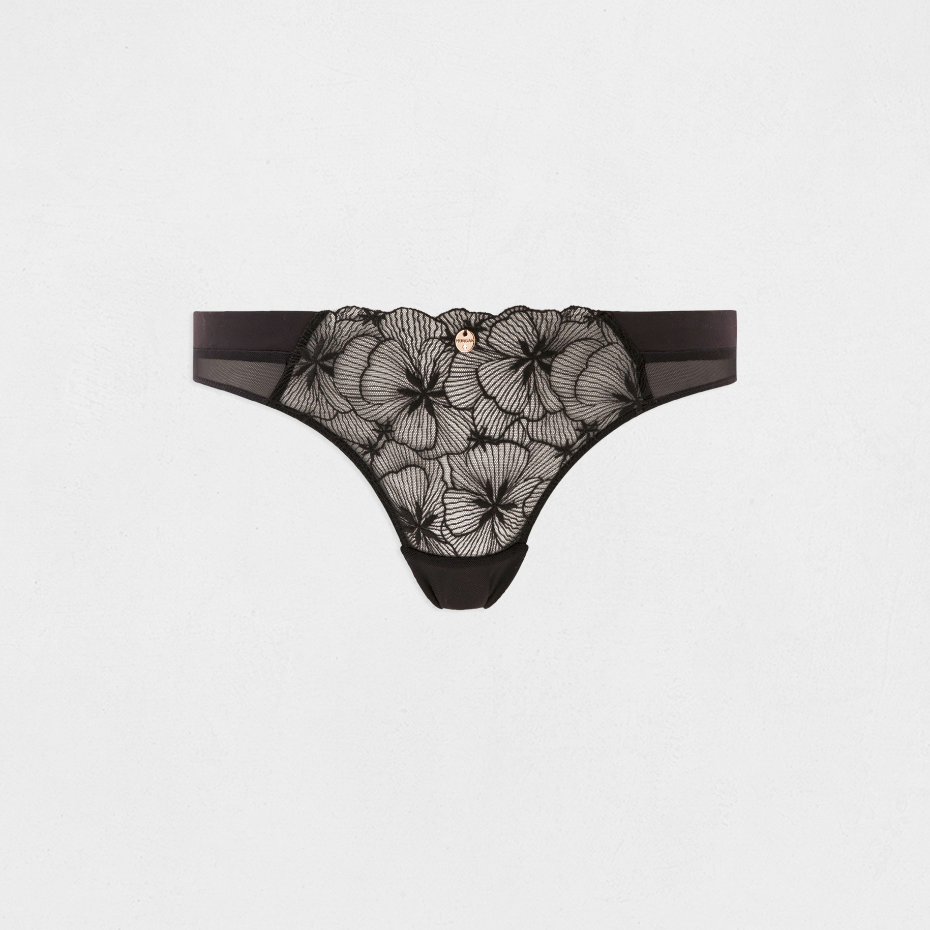 Slip en dentelle noir femme