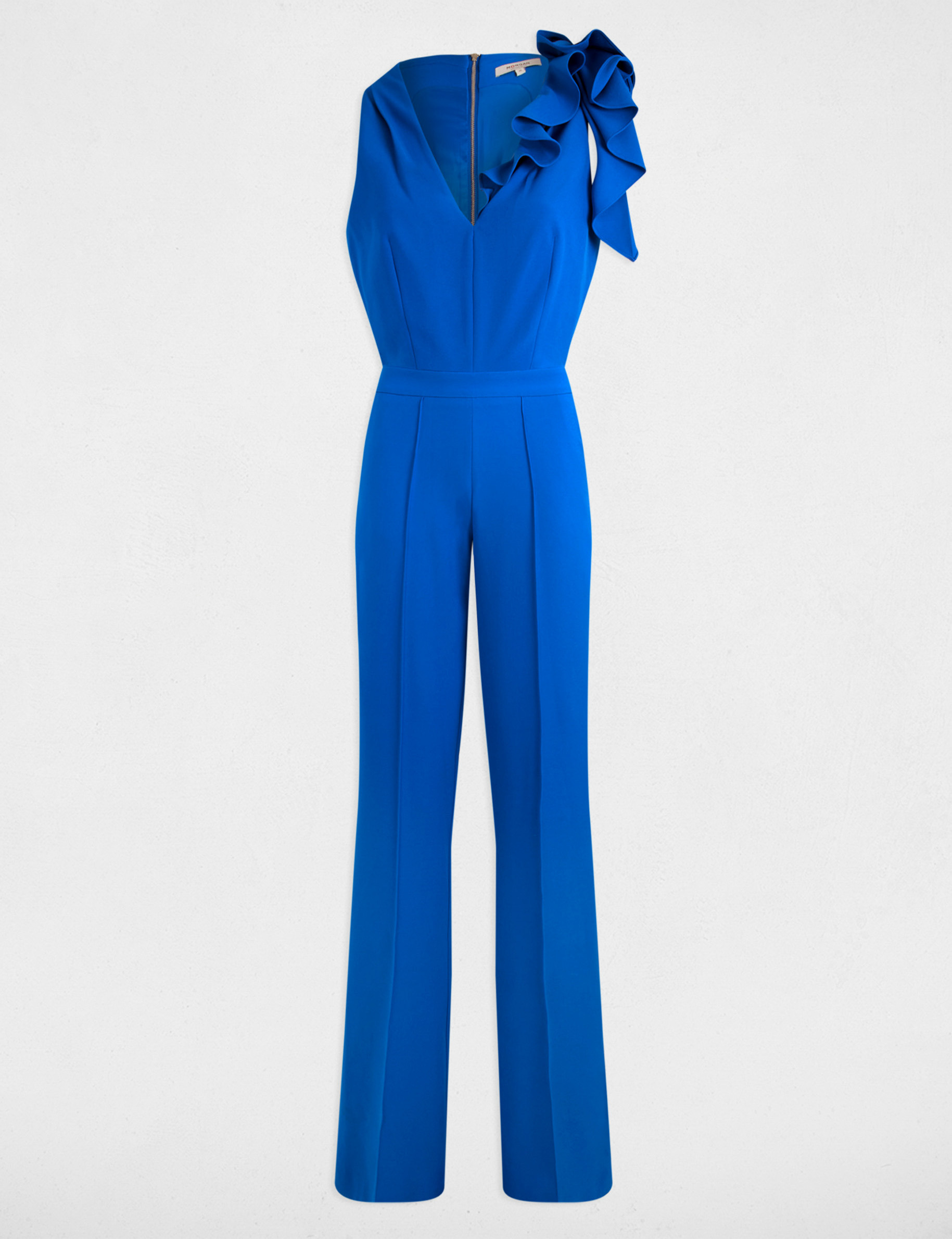 combinaison longue volants bleu electrique femme Combinaison longue volants bleu electrique femme