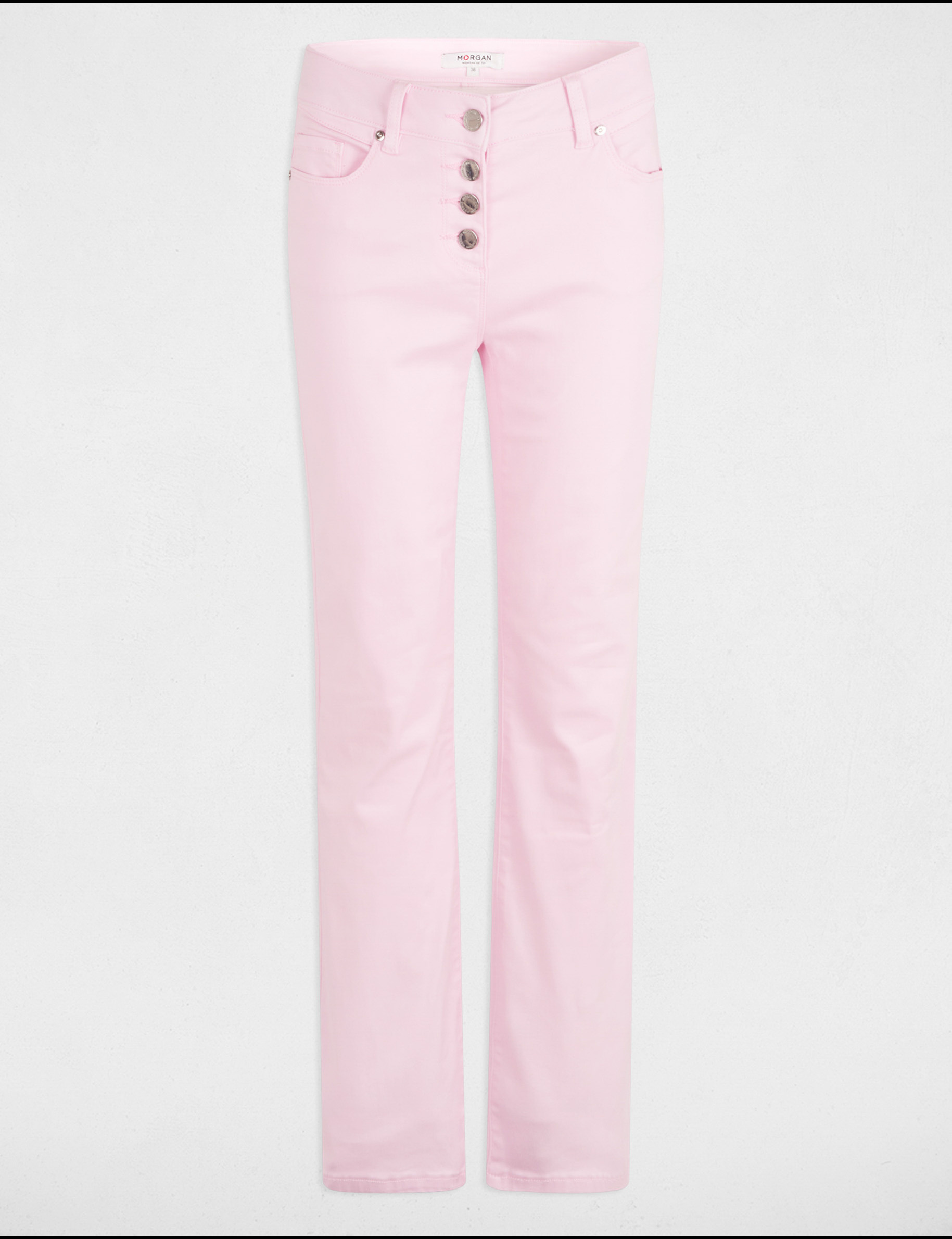 Bootcut-Hose mit Knopfverschluss pastellrosa damen