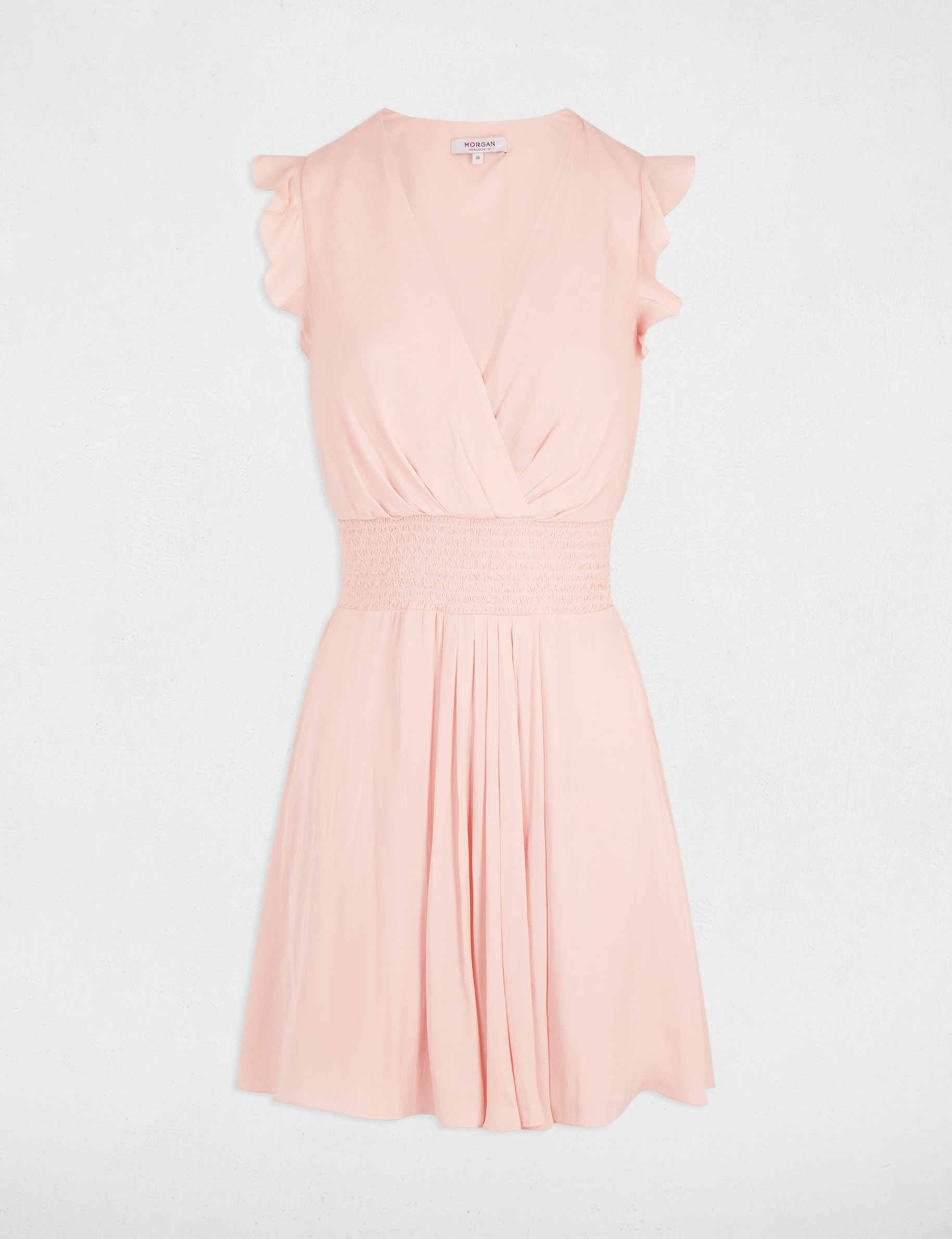 Robe courte fluide rose clair femme