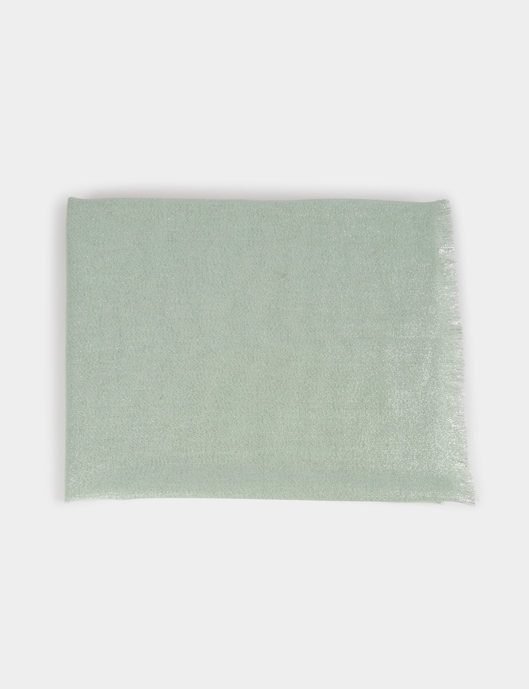 Foulard fils métallisés vert clair femme