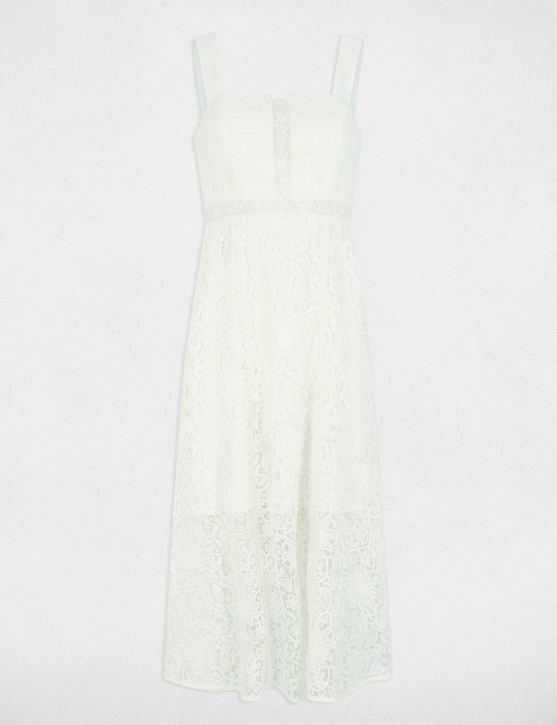 robe midi trapeze dentelle blanc femme Robe midi trapèze dentelle blanc femme