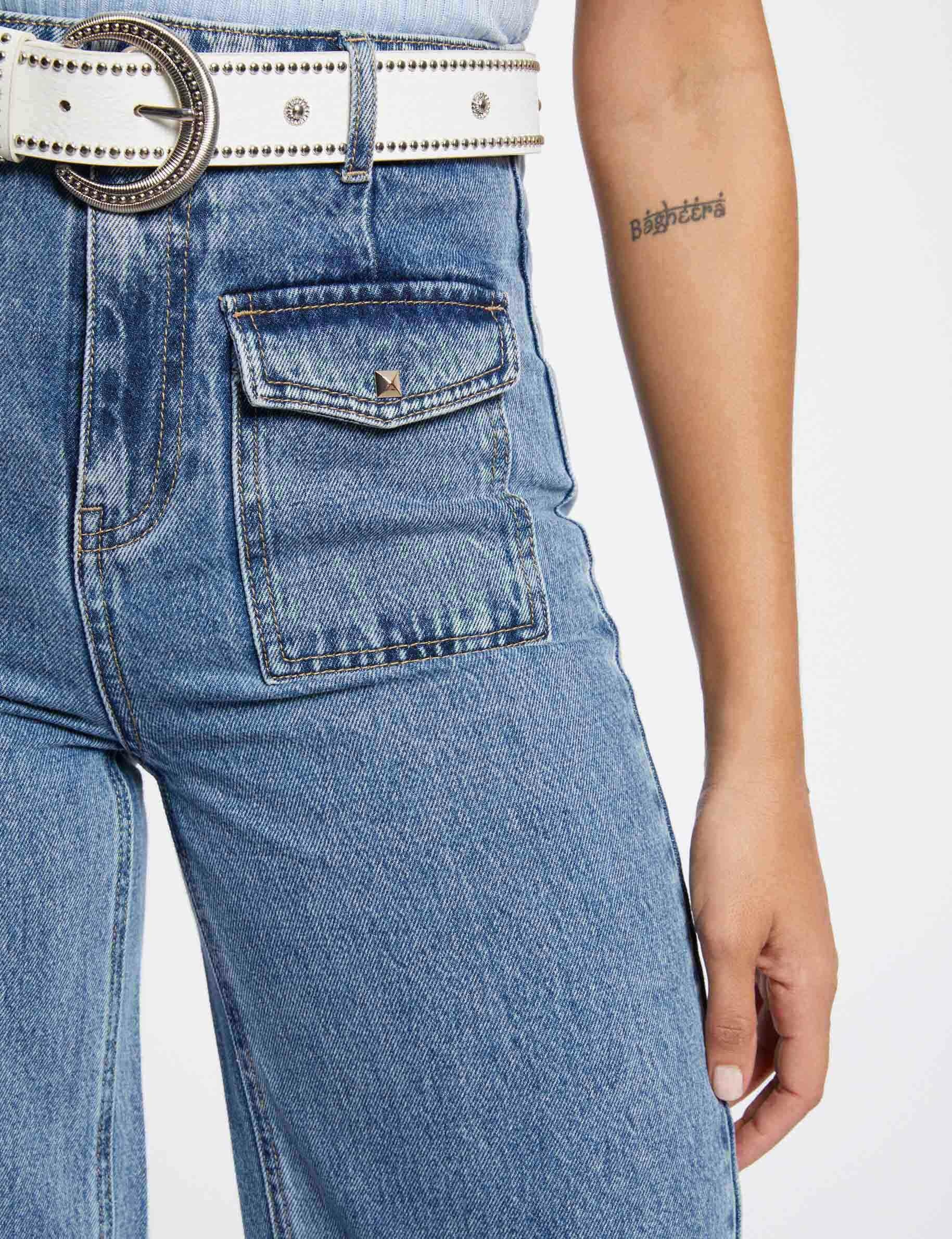 High-Waist Wide-Leg Jeans double stone denim damen