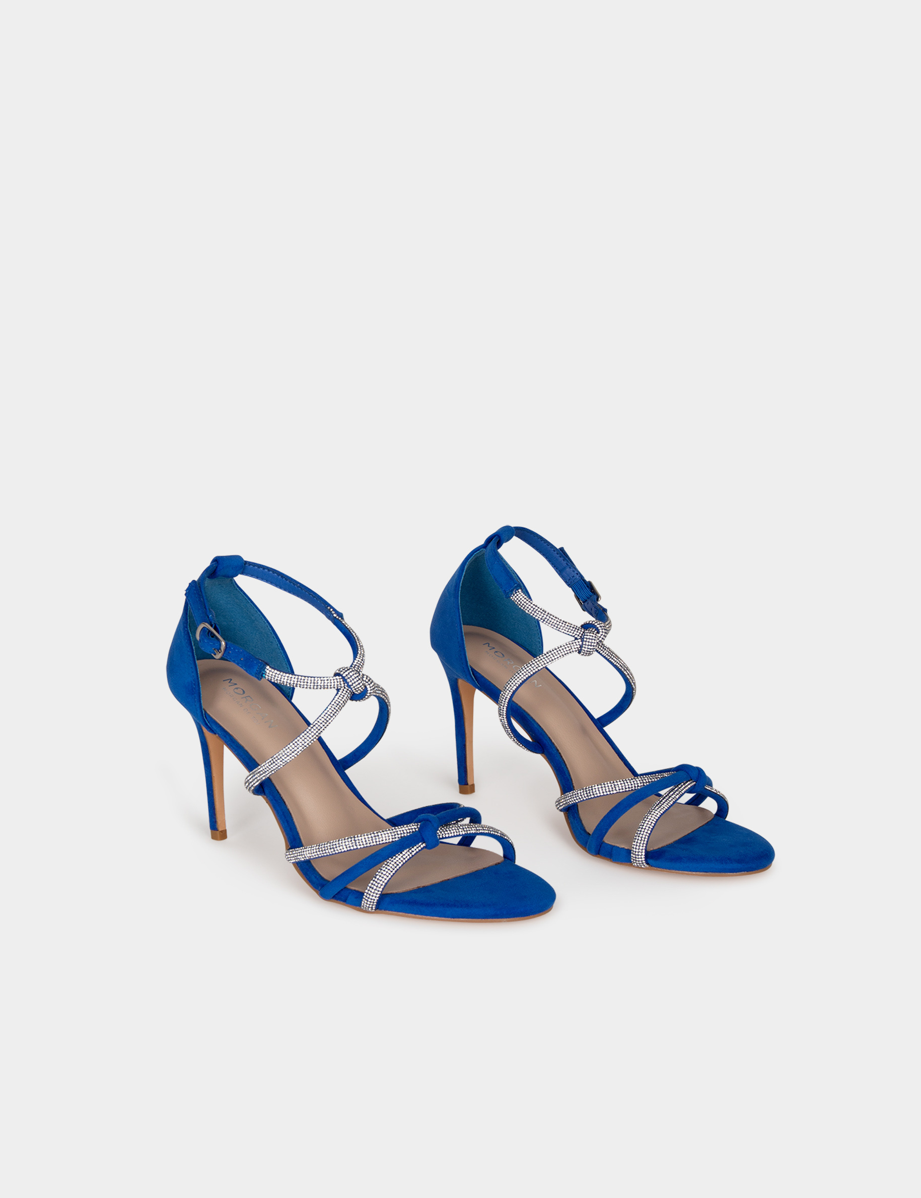 Absatzsandalen mit Strass-Riemchen blau damen