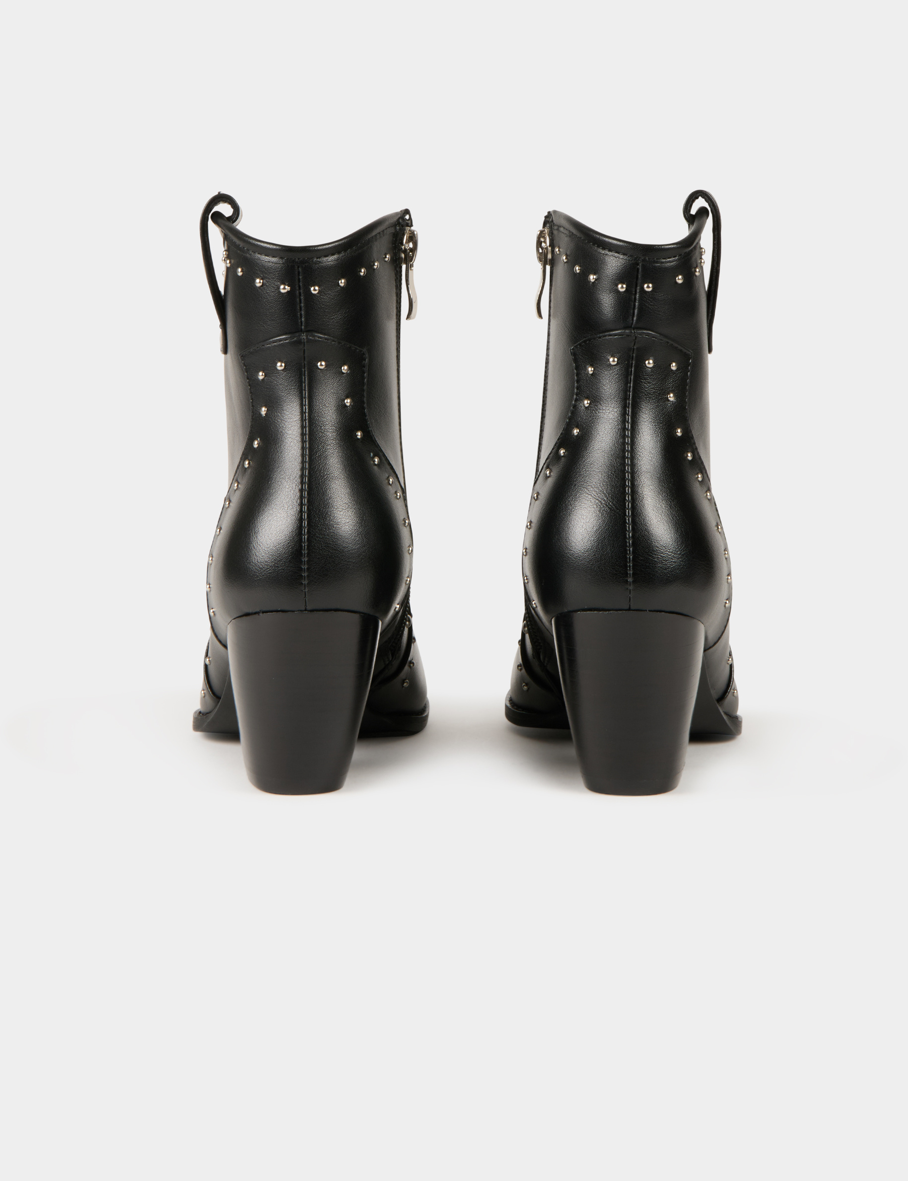 Bottines western avec clous noir femme