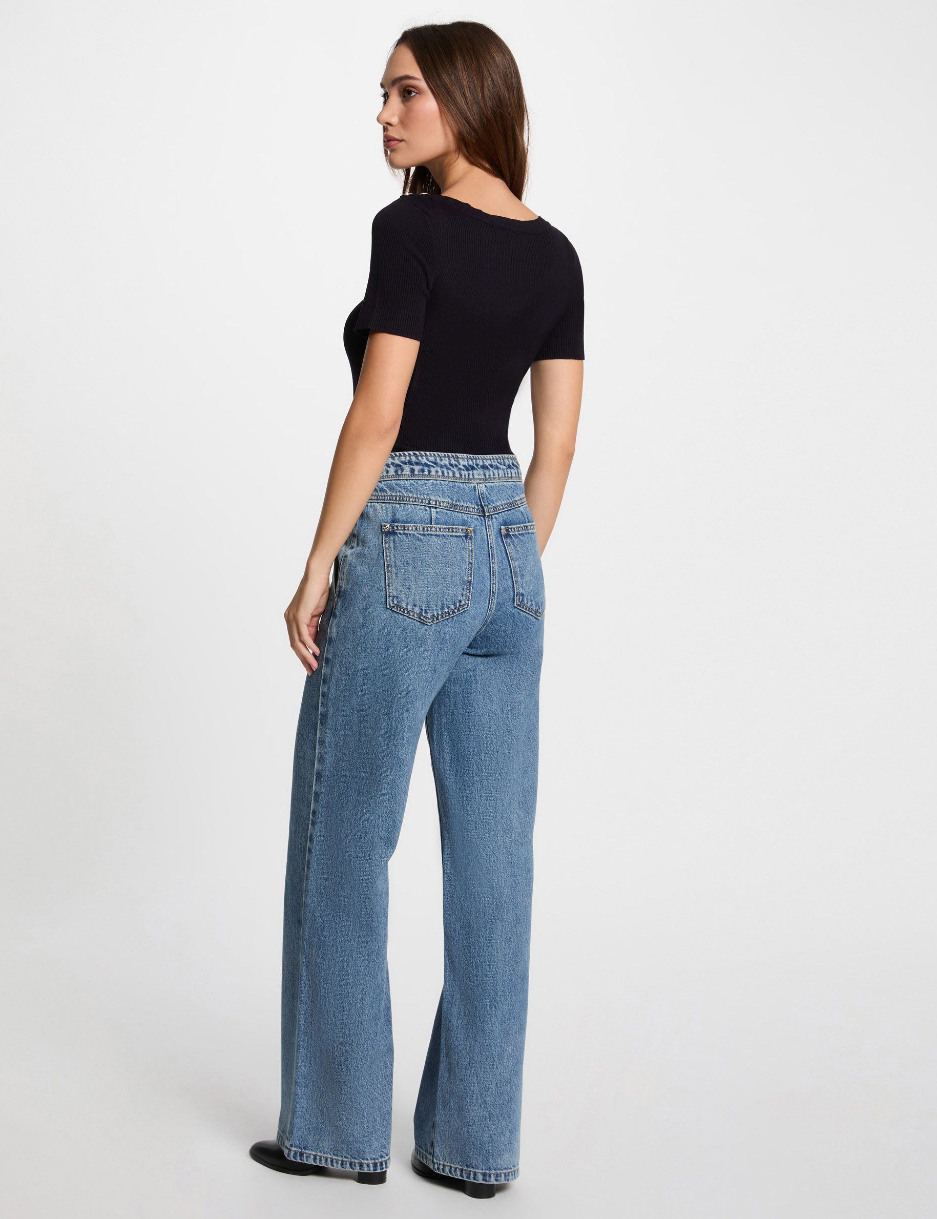 Bootcut-Jeans mit hoher Taille double stone denim damen