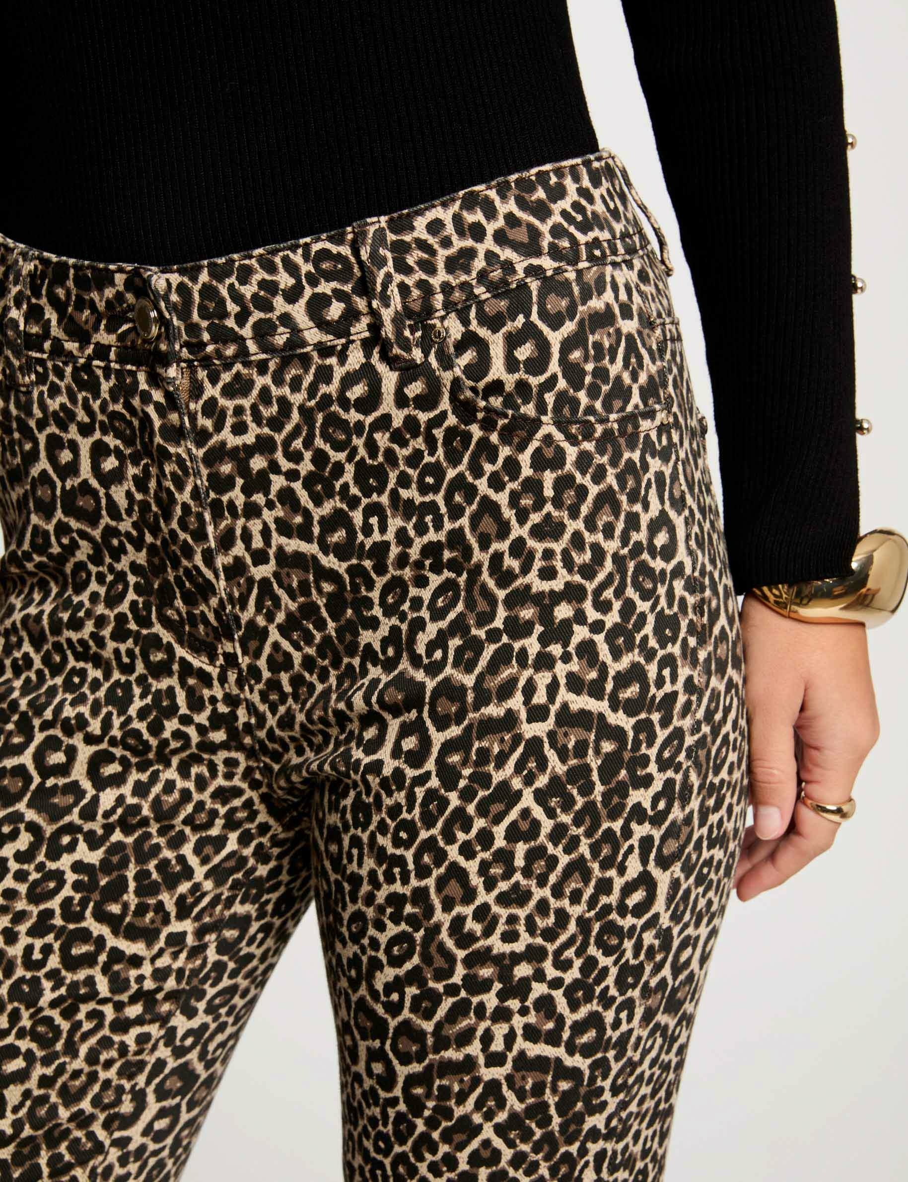 Slim-Hose mit Leopardenmuster mehrfarbig damen