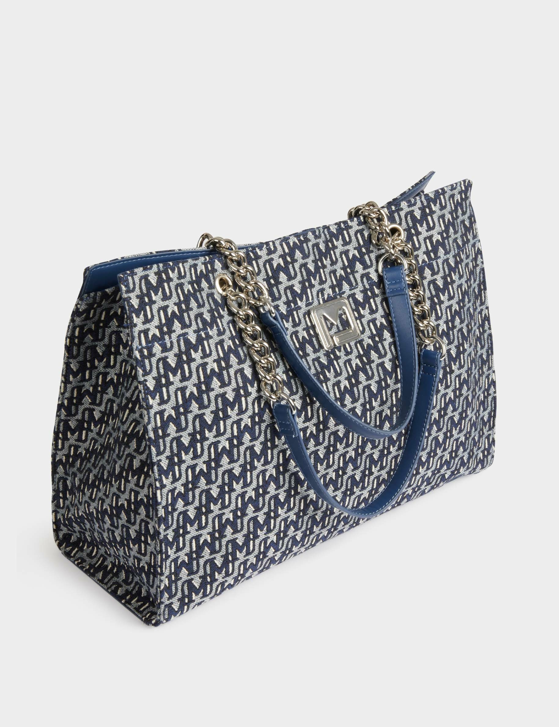 Shopper mit Monogramm stone denim damen