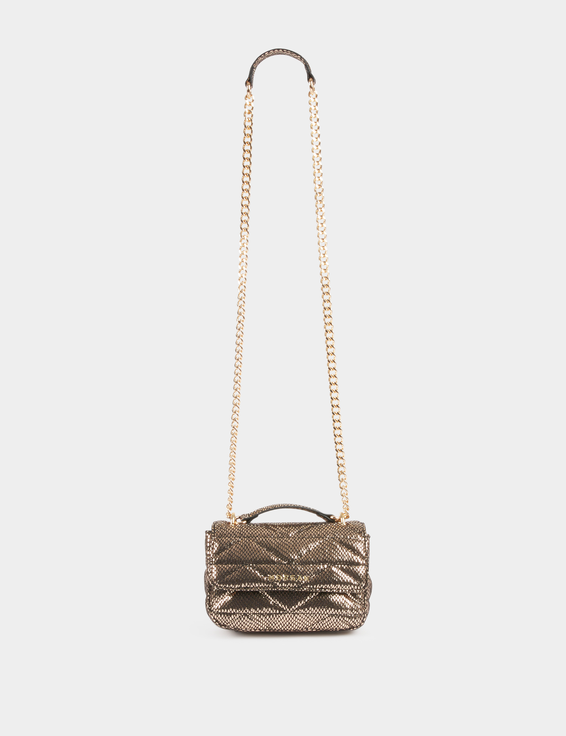 Sac pochette matelassé irisé dore femme