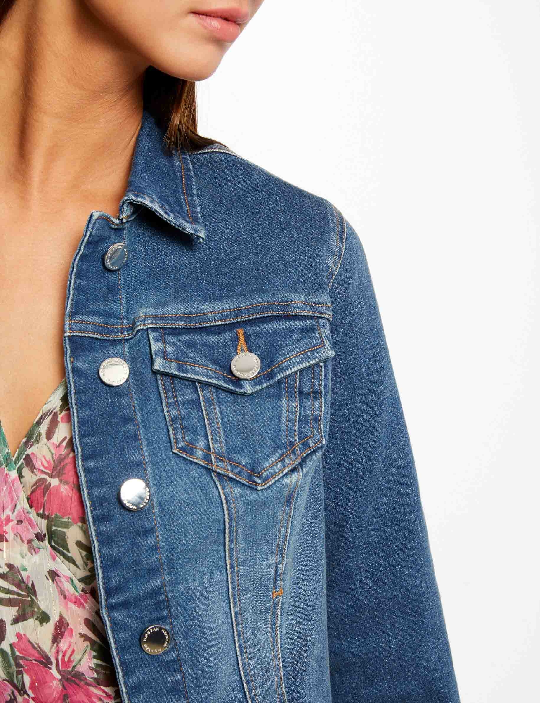 Gerade geknöpfte Jeansjacke stone-denim damen