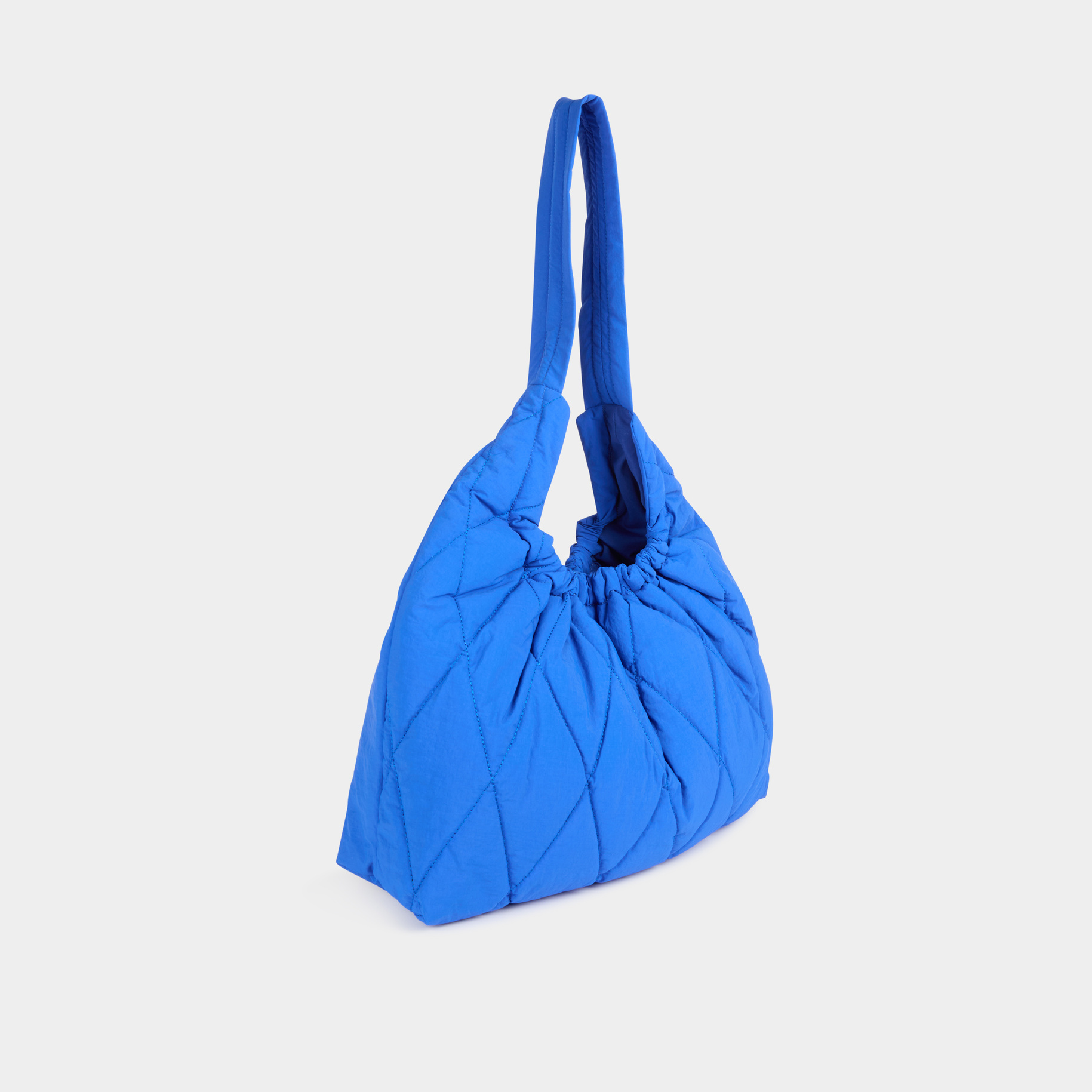 Gesteppte Schultertasche blau damen