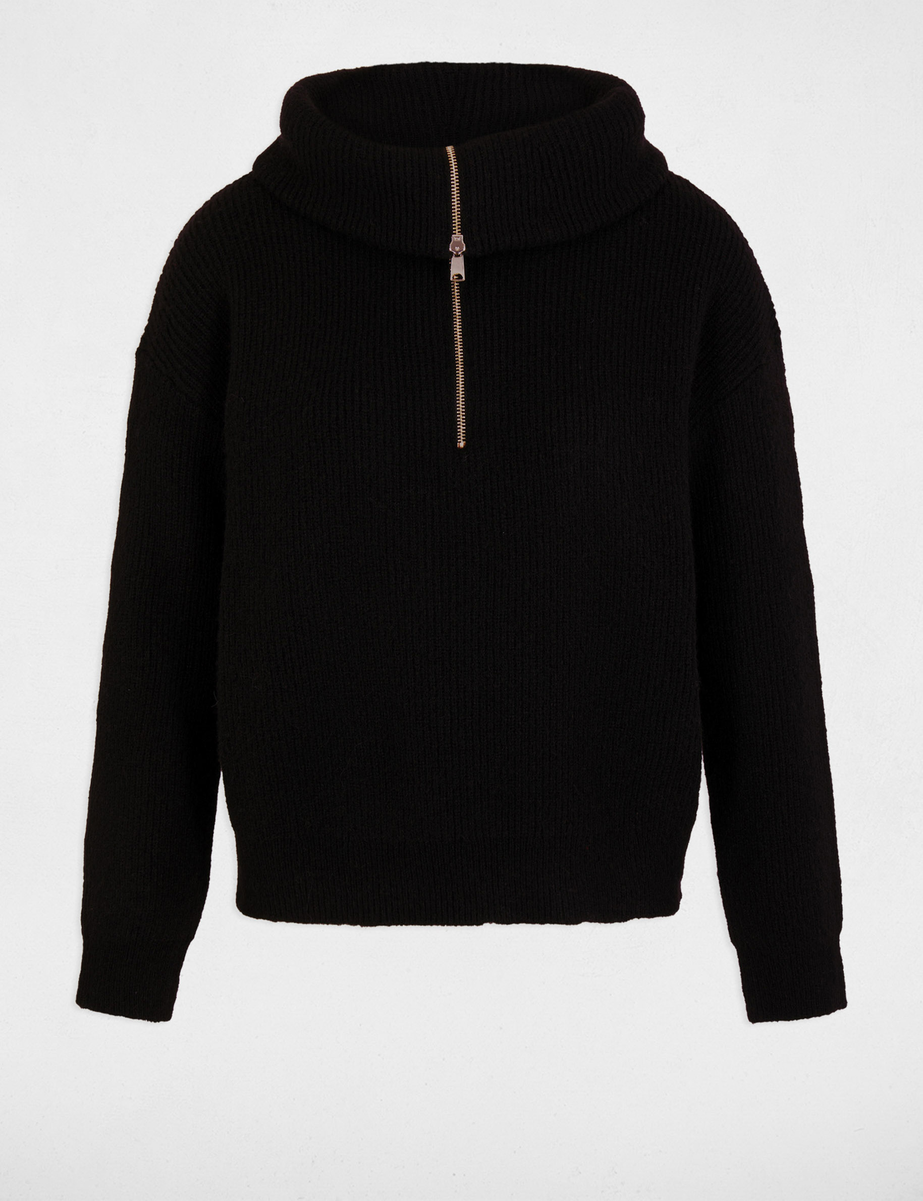 Pull col camionneur noir femme